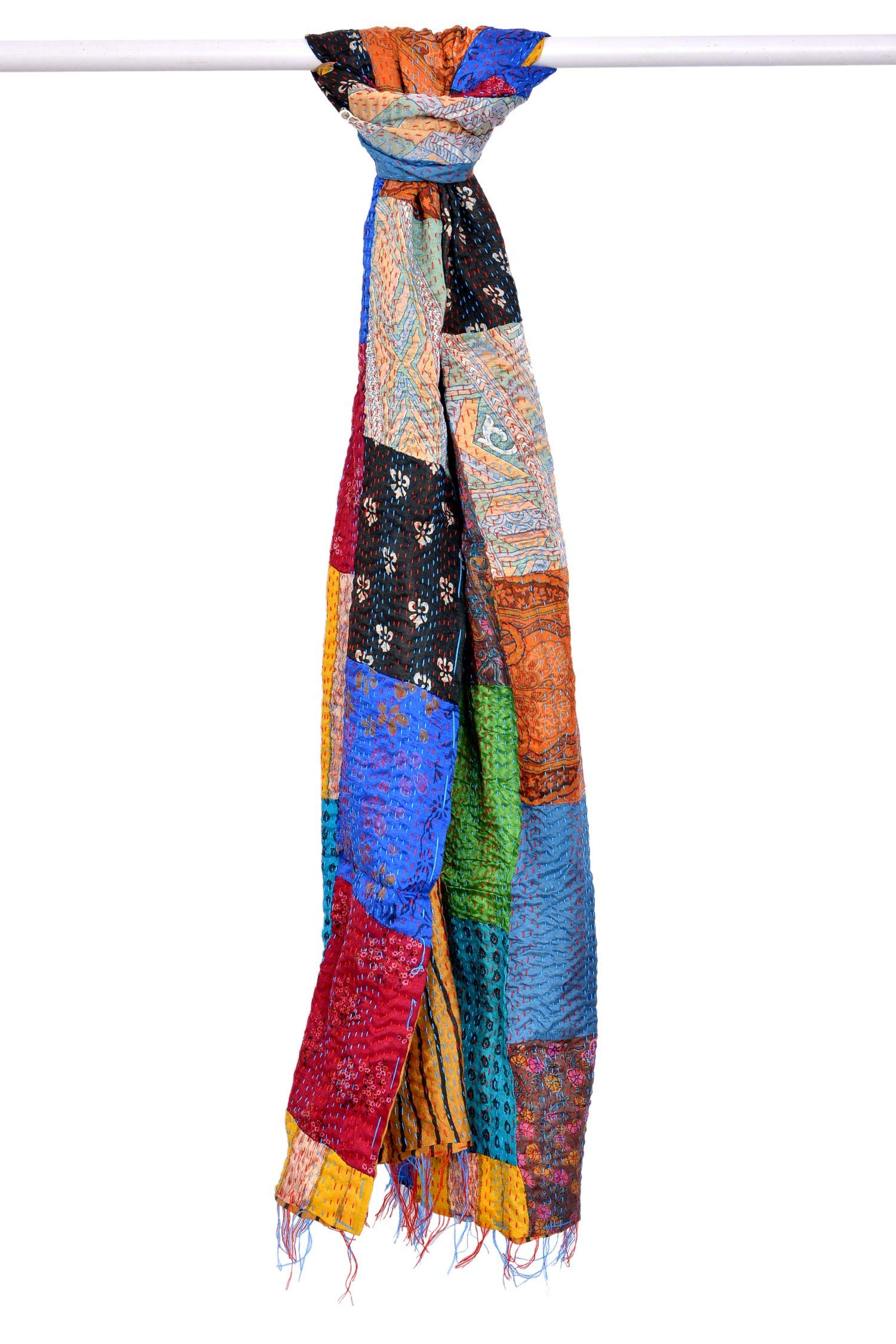 Prijam Women's Art Silk Stole (R 24_Multicoloured_Regular)