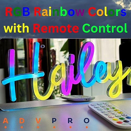 Miniatura 9 de ADVPRO Letreros de neón LED personalizables, personalizables para dormitorio de niña, fiesta de cumpleaños, letrero de luz de neón LED grande