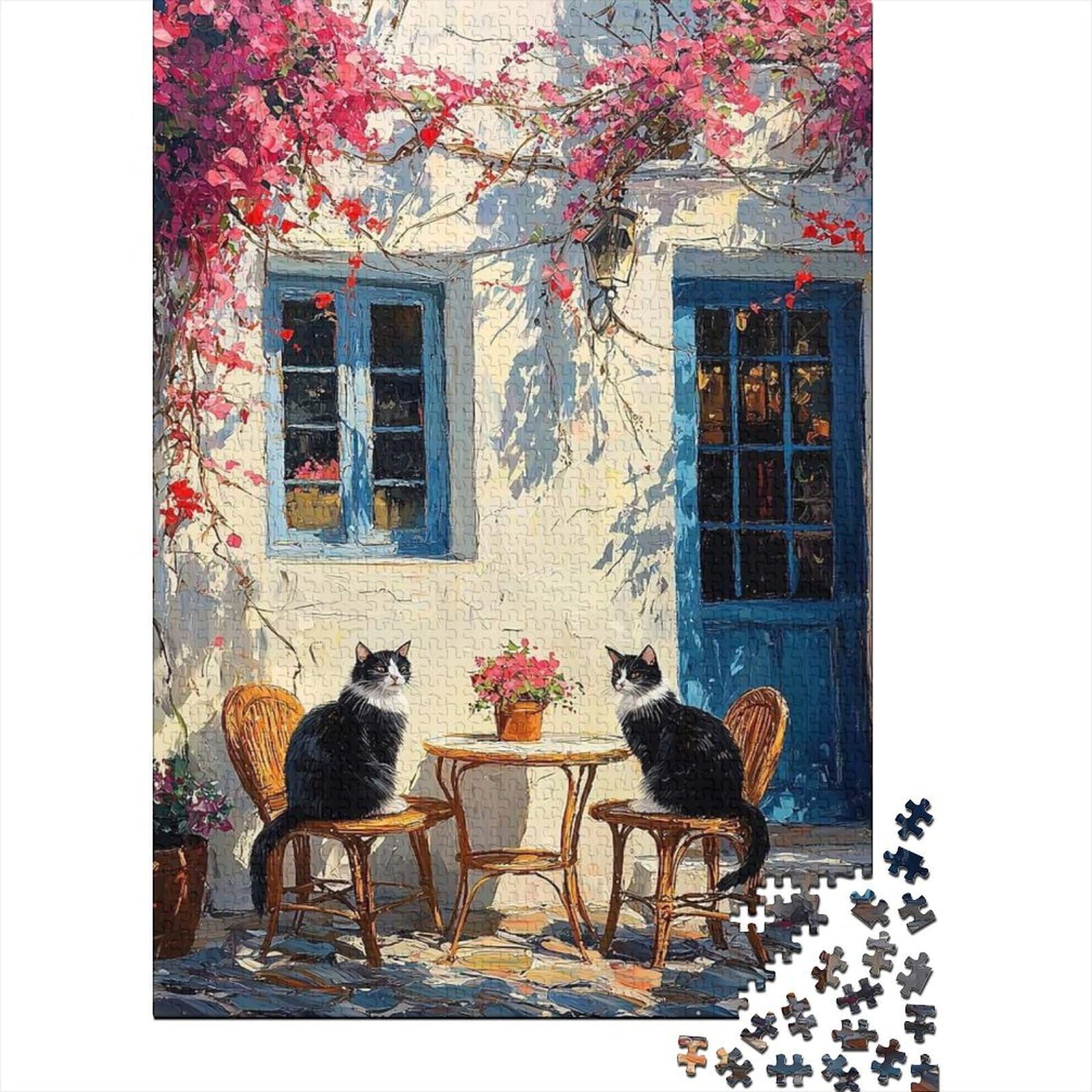 cat 1000 piece jigsaw puzzle paper for adults patio scene puzzle game