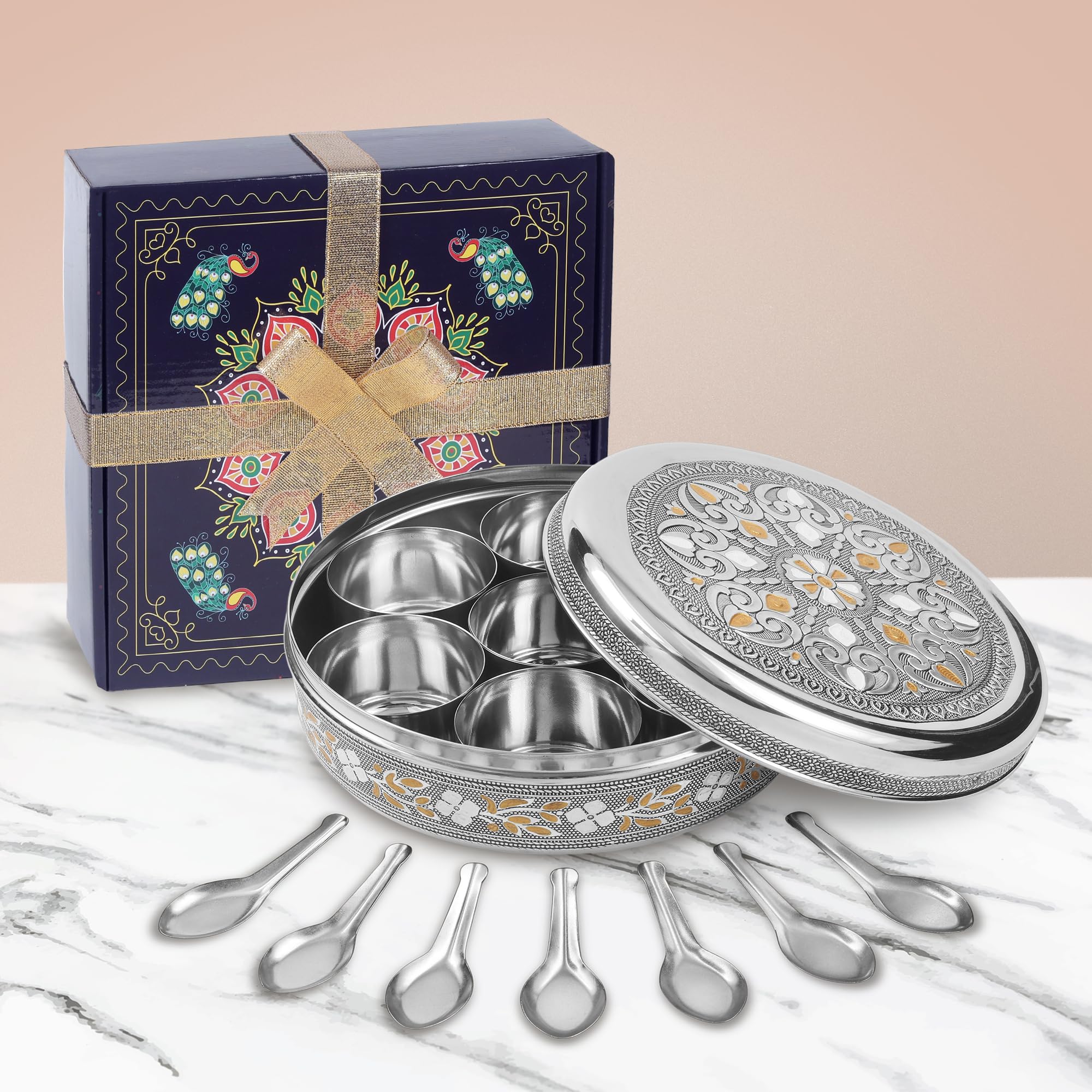 Amazon.com: KSJONE Designer Spice Box, 7 Spice Jars, Holds 7