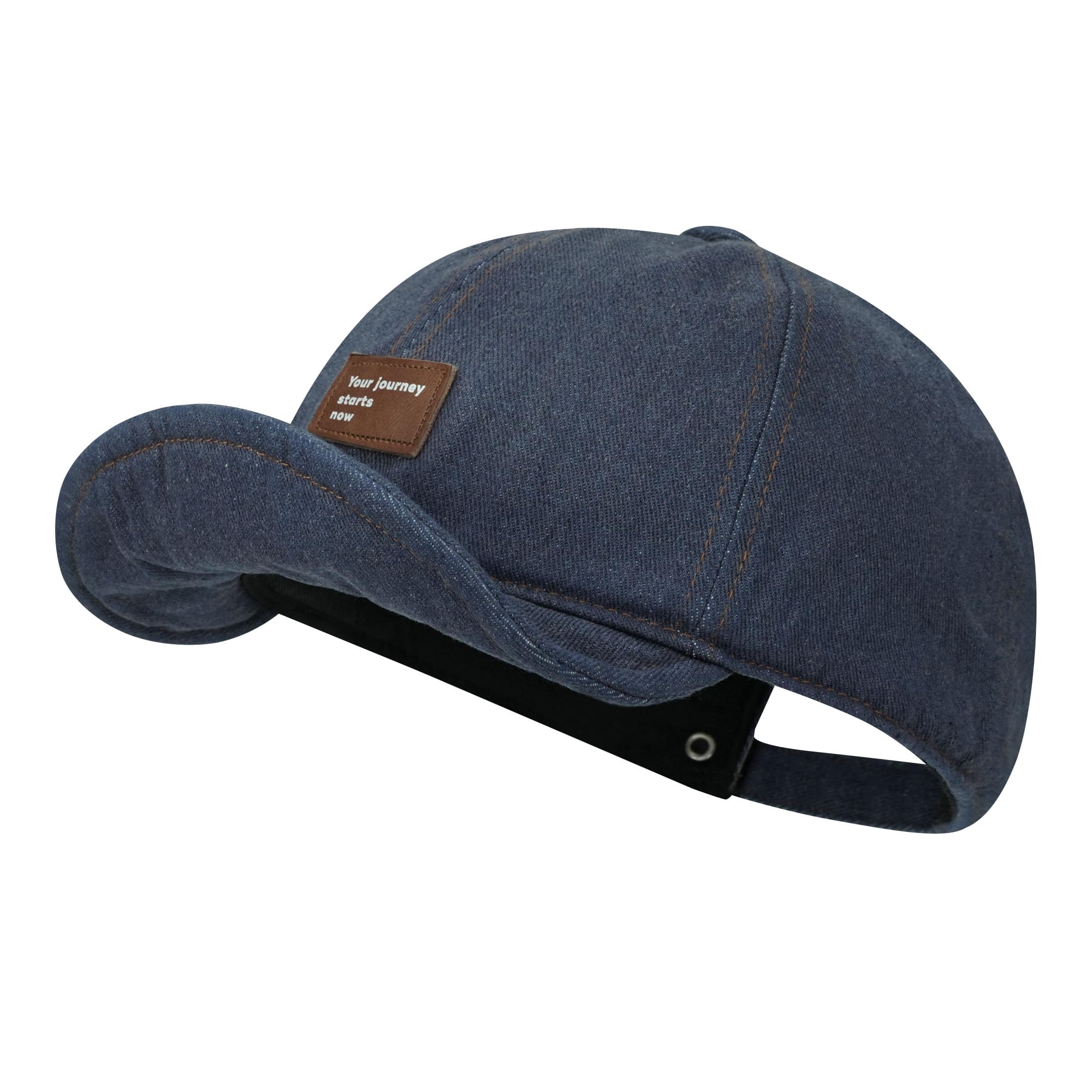 CLAPE Basecap mit Kurzer Krempe Denim Baseballkappe Weiche Faltbar Verstellbar Short Brim Cap Lässig Hip Hop