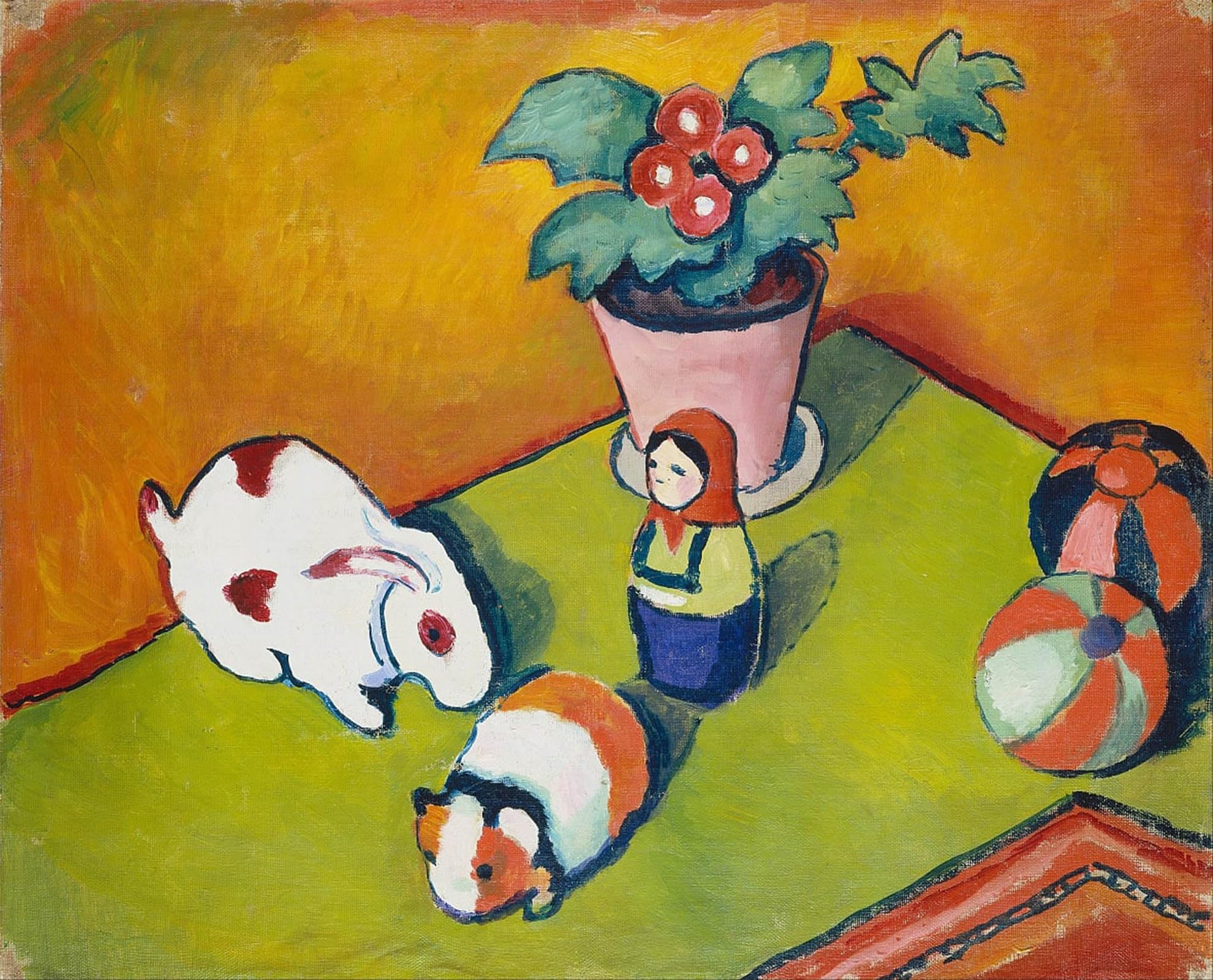 HRJUBWREE Vintage Poster Photo Wall Print Mural Artwork Little Walters Toys by August Macke Art Prints Painting for Home Decor 60x90cm