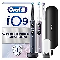 Oral-B Spazzolino Elettrico Ricaricabile iO 9 Nero e Rosa, 2 Spazzolino Elettrico Oral B