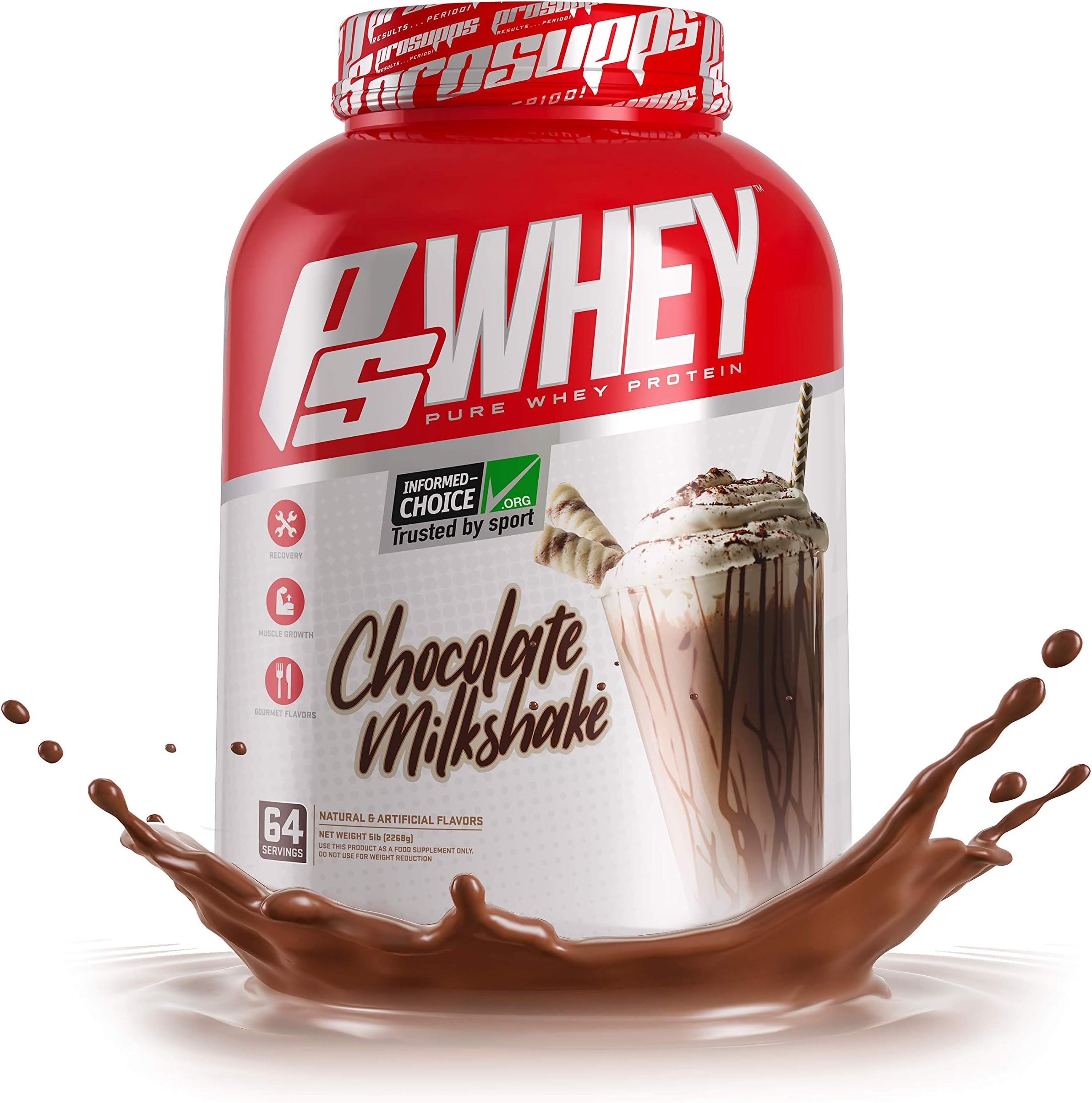 Pro Supps Whey Chocolate Milkshake 5 Pounds, White, 5 Pound