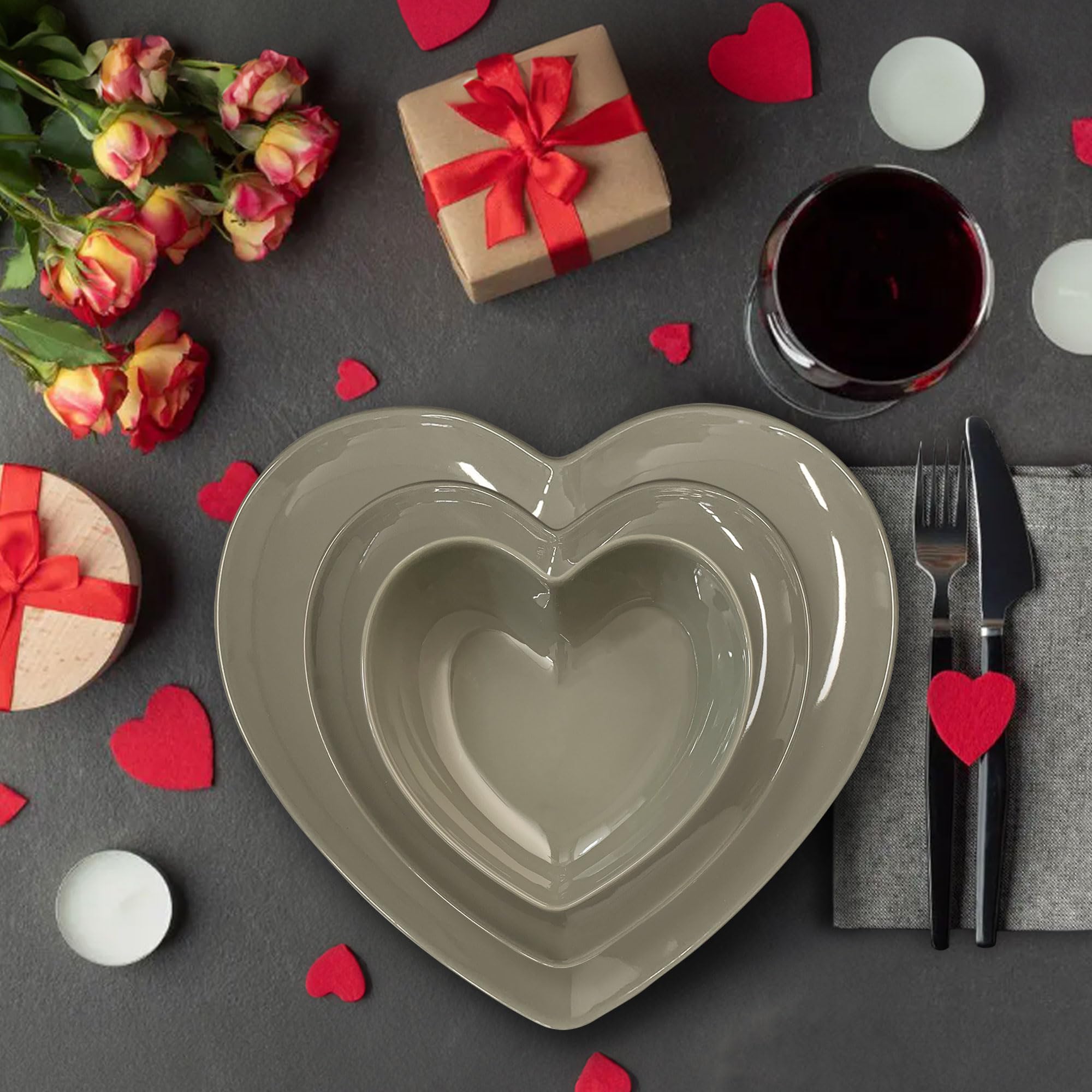 Piattino A Cuore In Porcellana Traforata - 18cm, Bianco, Per Bomboniere E Occasioni Speciali - Foto 10