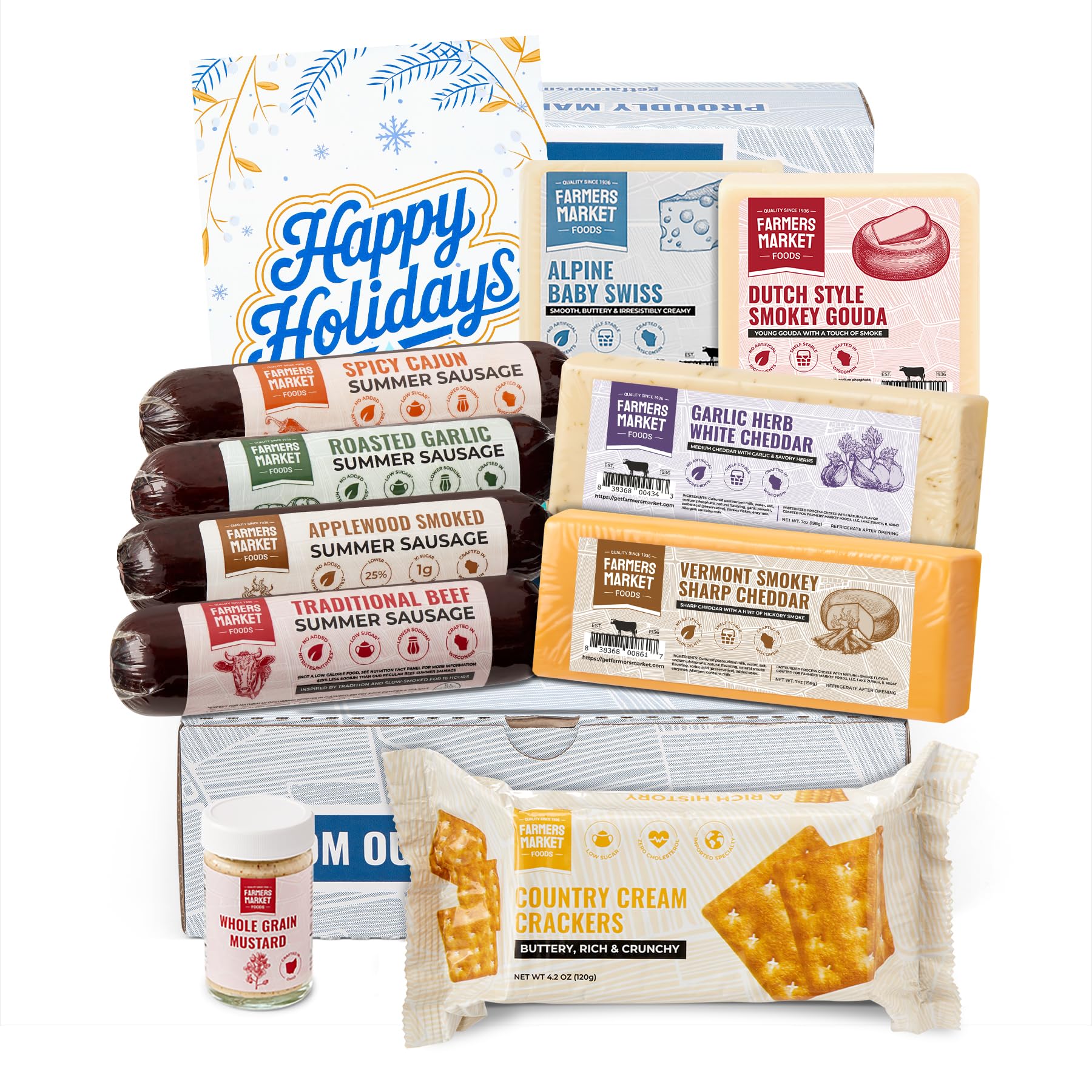 Farmers Market Gift Basket, Keto, Paleo, Low Sodium, Low Sugar, Christmas Charcuterie Board, Holiday Meat and Cheese Gift Baskets, Curated Selection