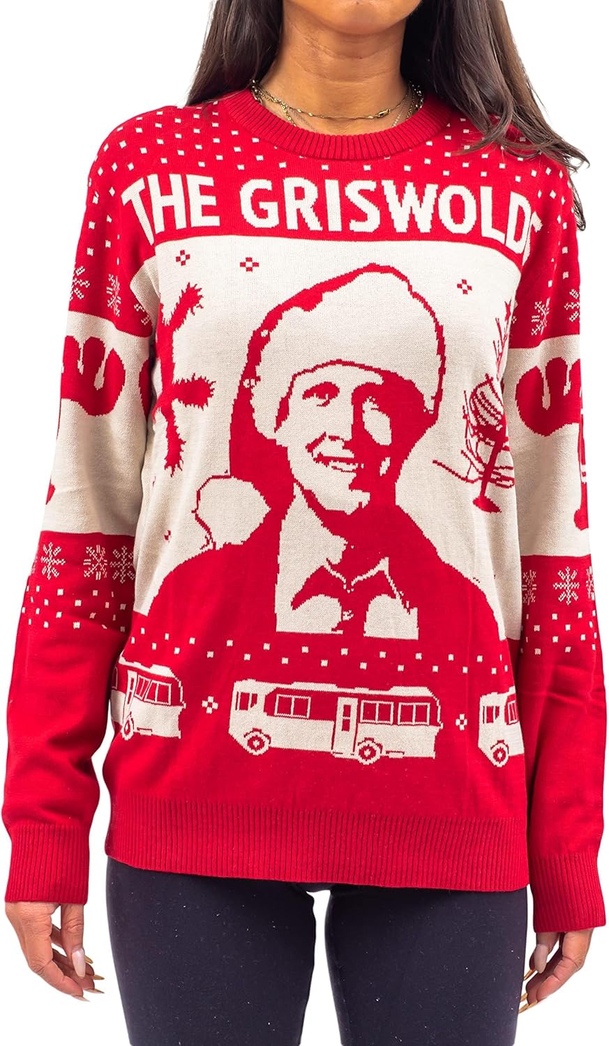 Christmas Vacation The Griswolds Threshold of Hell Clark Santa Hat Ugly Christmas Sweater Multicolored