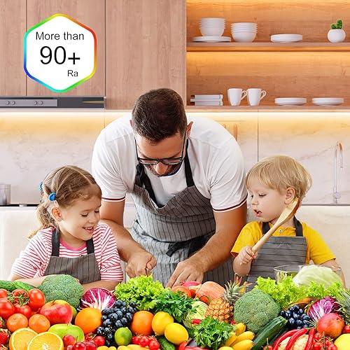 Miniatura 6 de GOOVER Kit de tira de luces LED blanco cálido COB, UL 1440LEDs, Ra 90+, incluye interruptor de atenuación táctil+adaptador de corriente con