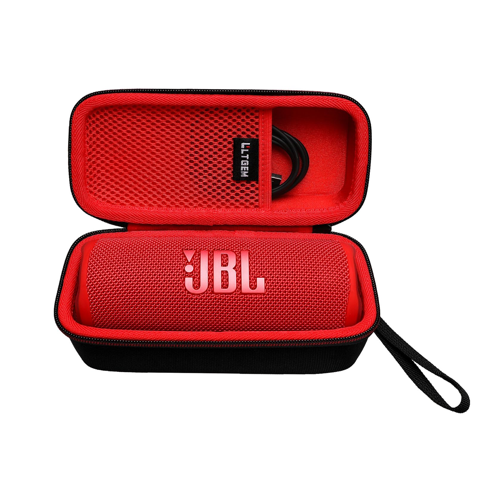 L LTGEM Case for JBL Flip 7/6/5, Flip Essential 2 Speaker - Portable Travel Case - Red