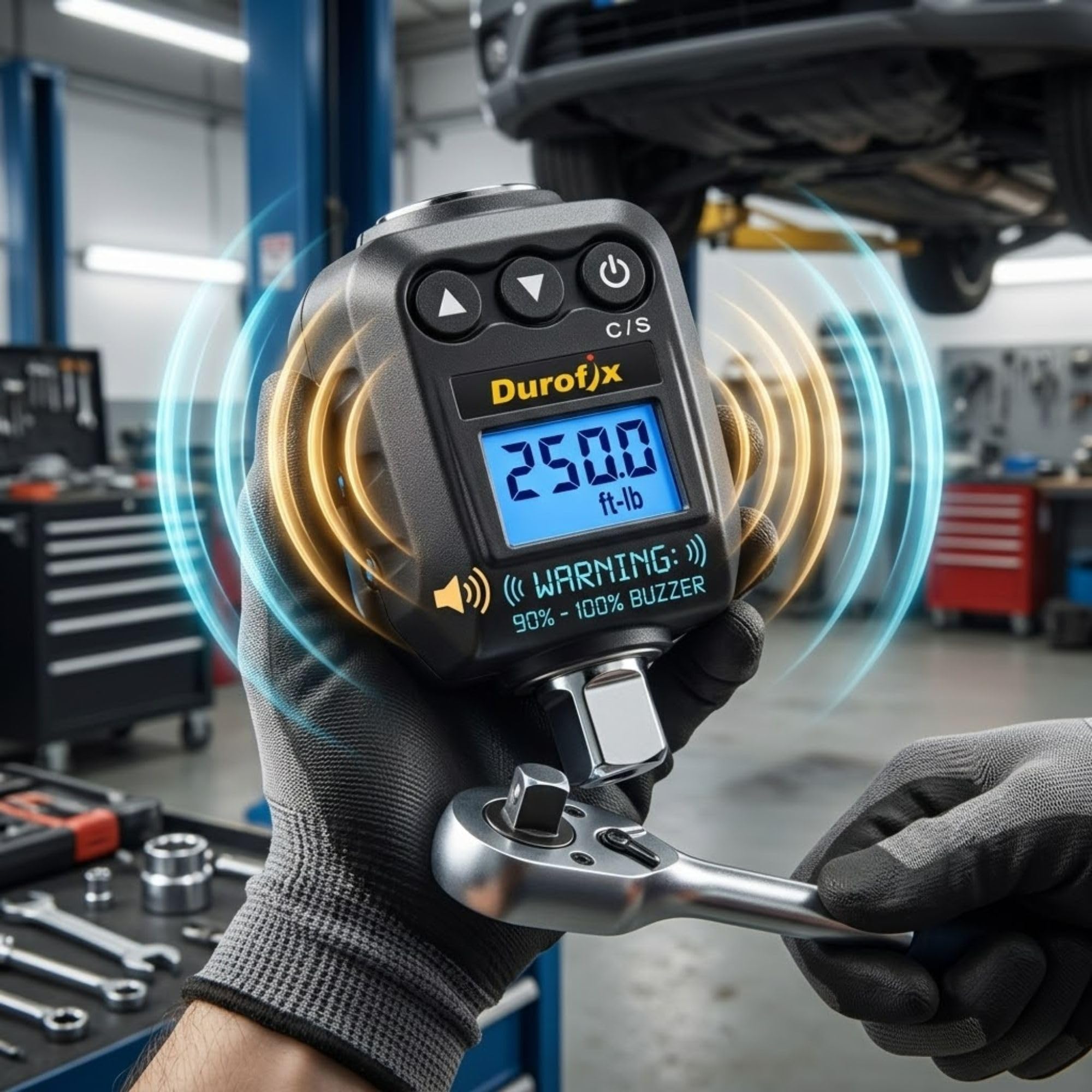 Durofix RM602-4A (25 to 250 ft-lbs.) Digital Torque Adapter with Buzzer and LED Flash Notification – ISO 6789 Standards with Certificate of Calibration — Amazon image 4