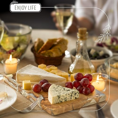 Miniatura 20 de Tabla de queso hecha a mano de madera de olivo con resina, tablas de embutidos y bandeja para servir, tabla de servir epoxi de madera, tabla