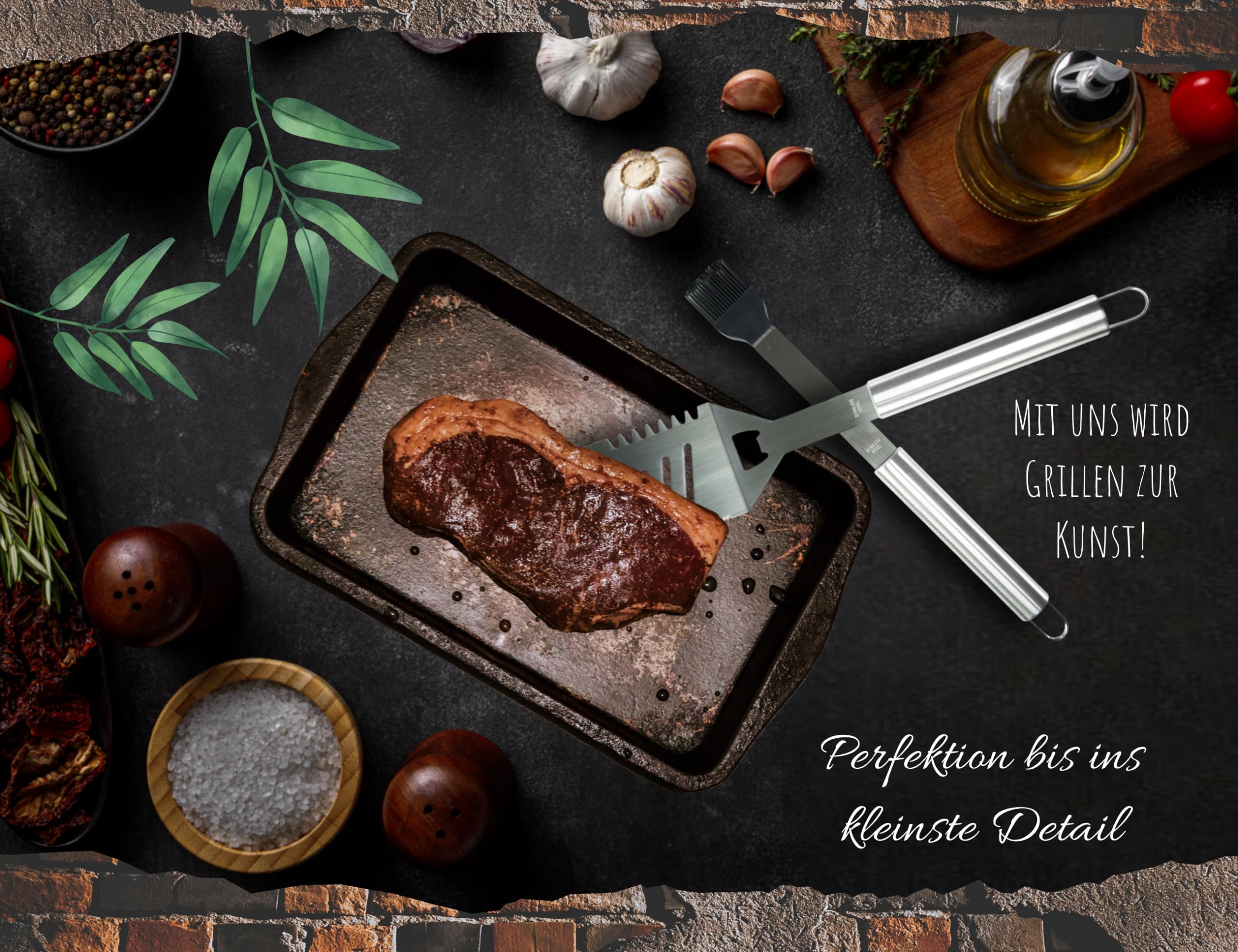 Maletín para barbacoa personalizado, juego de utensilios para barbacoa, resistente a la corrosión, ergonómico y elegante, 15 piezas para hombre