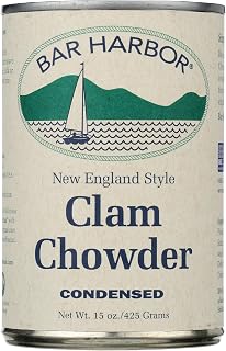 Bar Harbor New England Clam Chowder, Condensed 15 oz - Authentic All-Natural Maine Seafood Soup