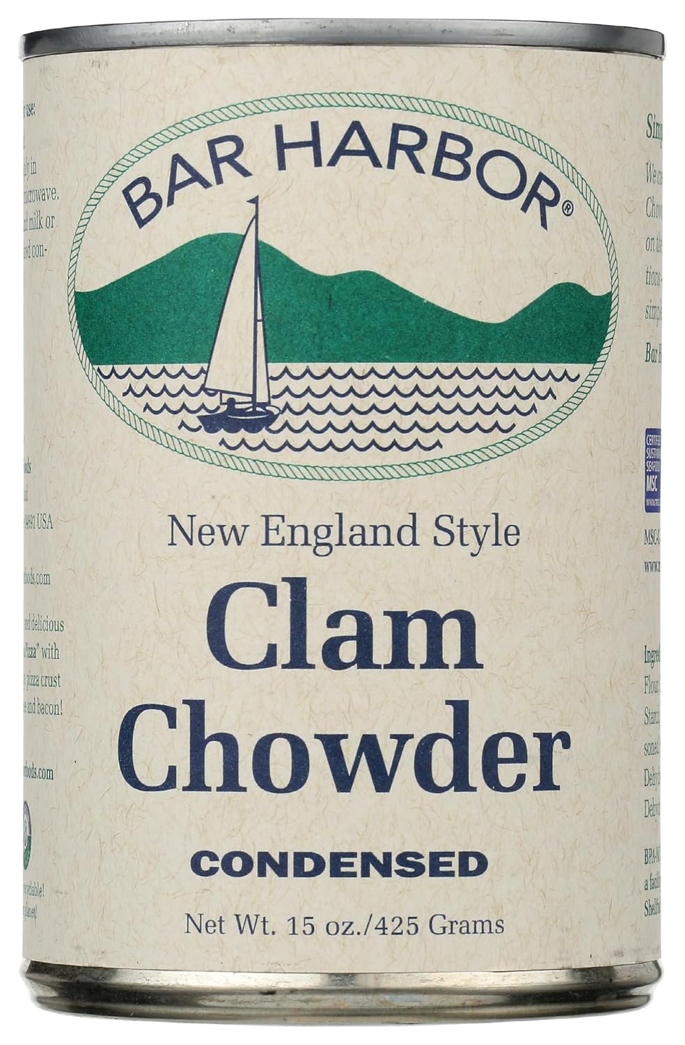 Bar Harbor New England Clam Chowder, Condensed 15 oz - Authentic All-Natural Maine Seafood Soup
