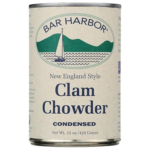 Bar Harbor Chowder, All Natural New England Clam, Cans - 15 Ounce
