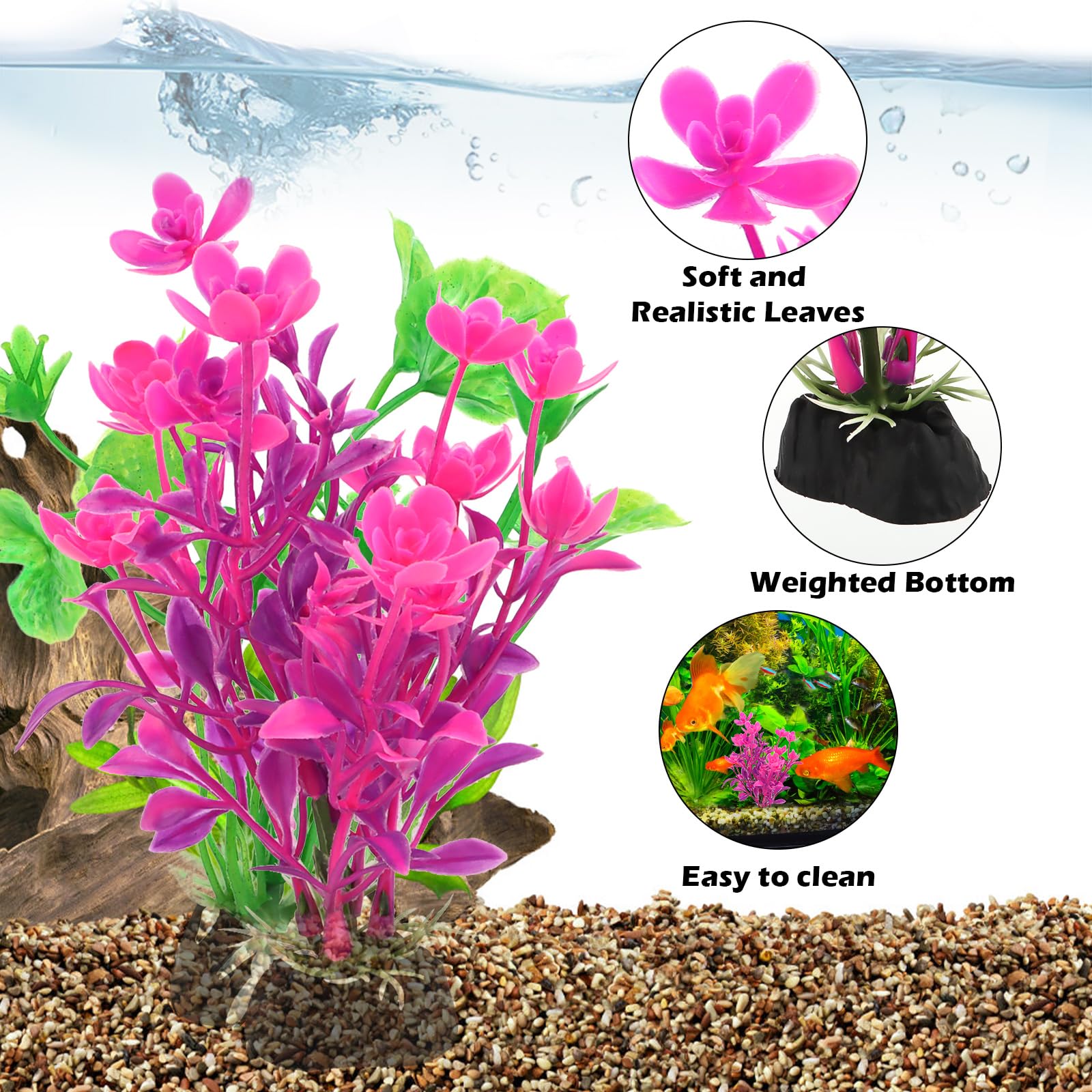 Aquarium Decoration Plante, 11 Pièces Vert Plantes Artificielle Aquarium Deco, Décoration Verte pour et Terrarium, Cachettes pour Poissons
