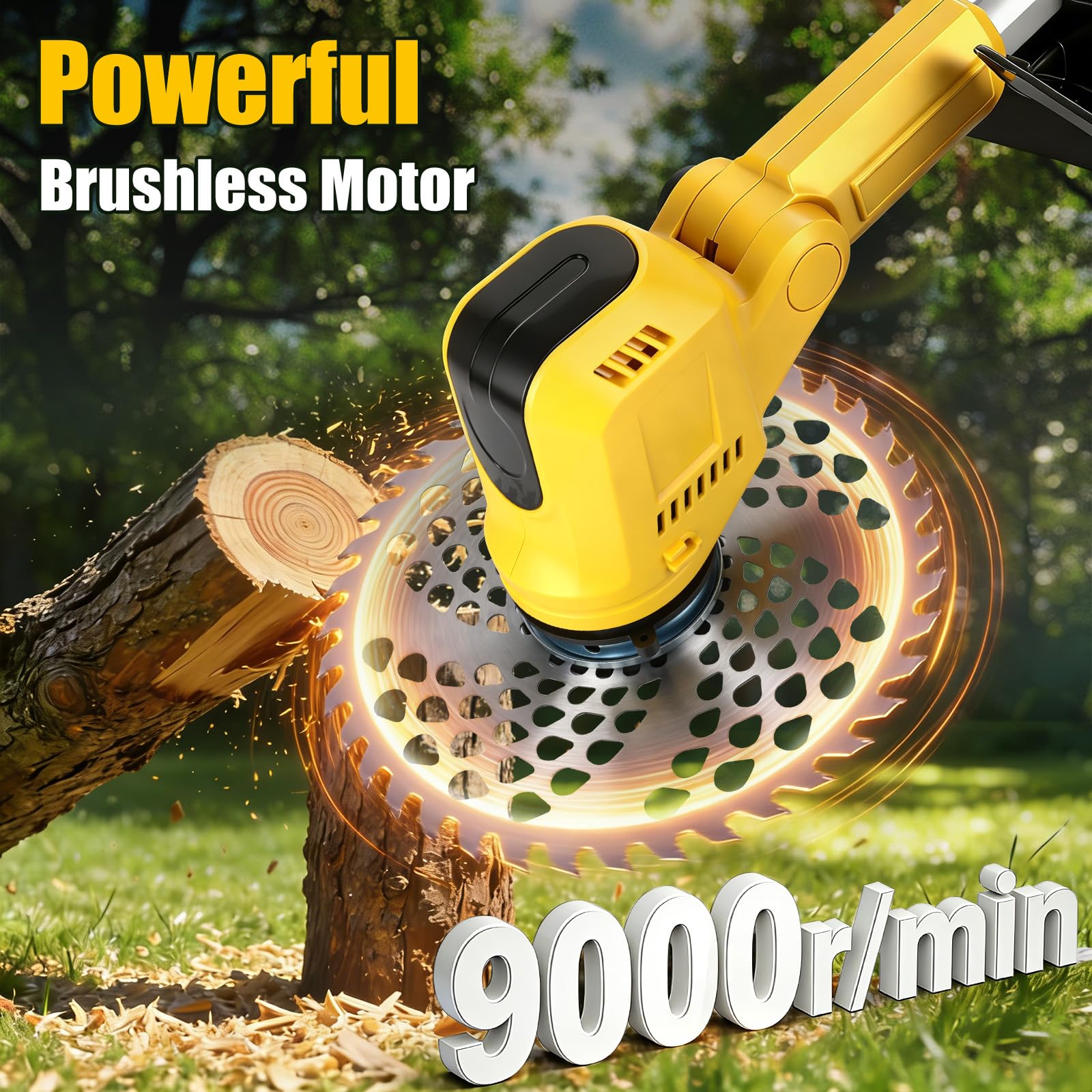 Podkaszarka do trawy ze szczotką do usuwania chwastów do akumulatorów Dewalt, akumulatorowa podkaszarka 20 V, trzonek teleskopowy (szerokość cięcia 24 cm, 9000 obr./min) do przycinania trawnika