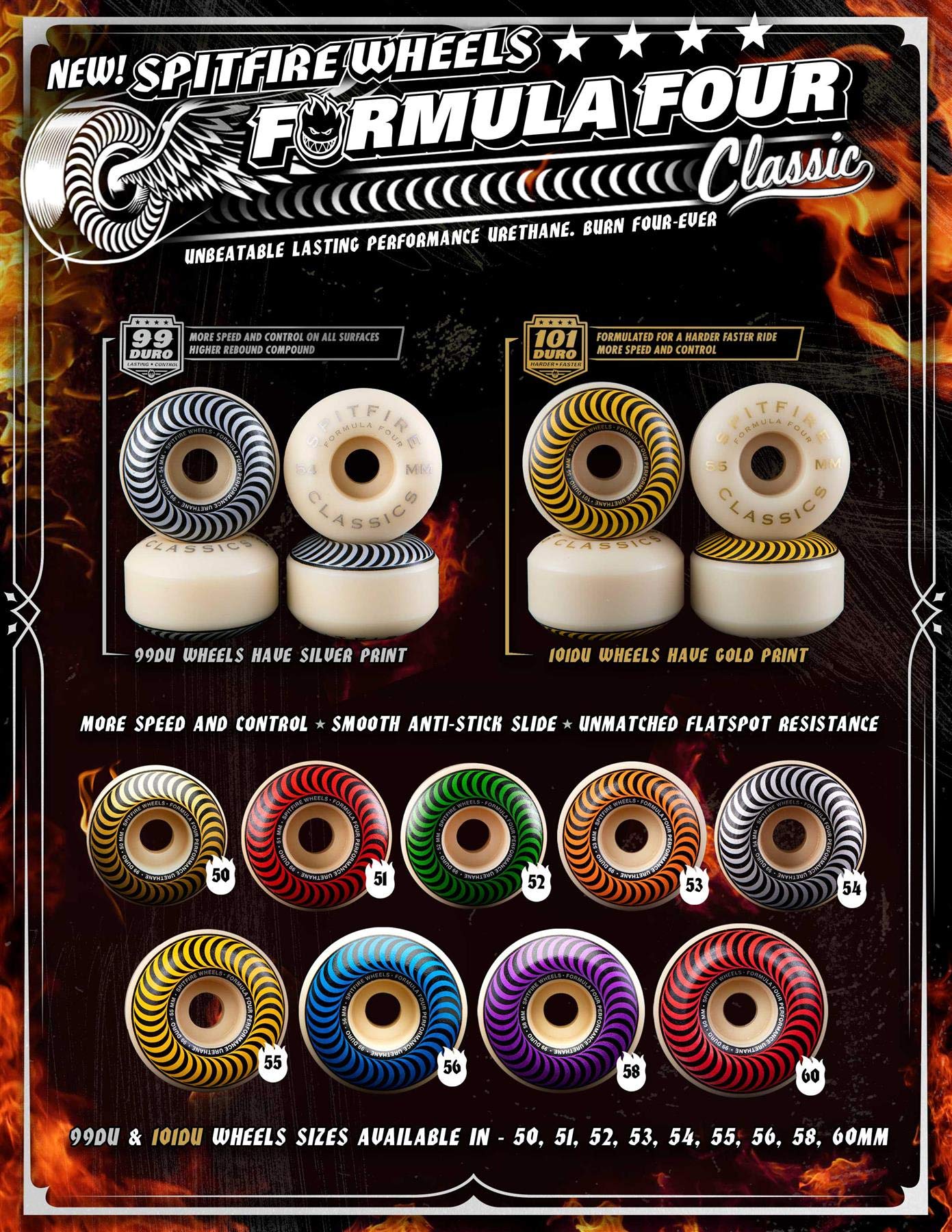 Spitfire Wheels Formula Four 99 OG Classic Skateboard-Rollen, 52 mm