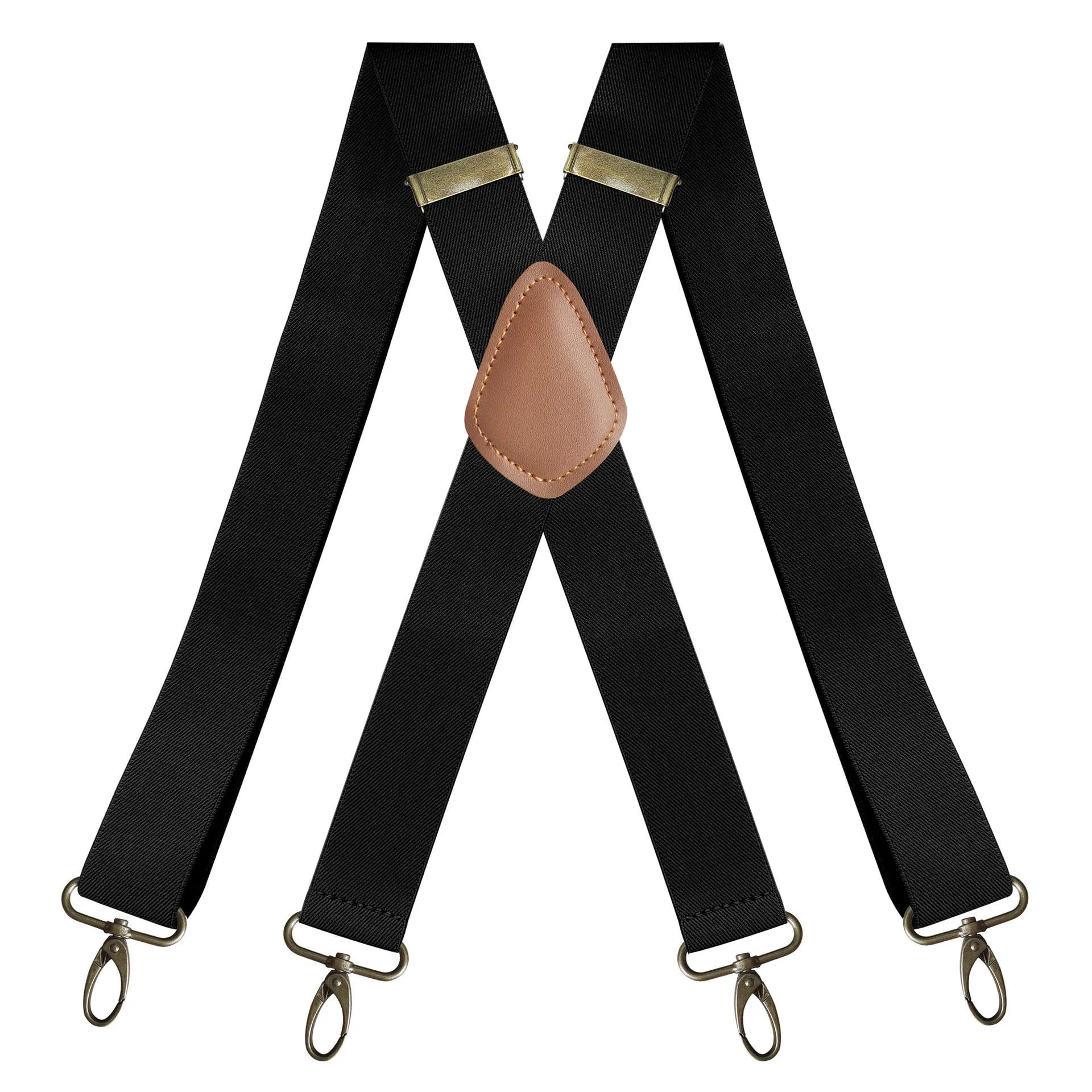 Vintage Tirantes para Hombres Pesados Grandes 3.5cm X en Forma de 4 Ganchos de resorte Ajustable Elástica de los Pantalones Llaves de la Fiesta de la Boda