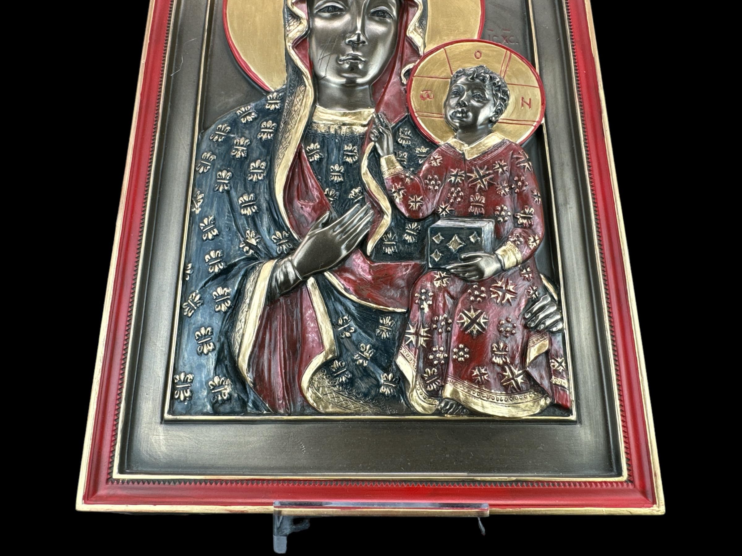 57 SPECIAL REPLICAS Skulptur Deko OBRAZ - IKONA Z MATKĄ BOSKĄ Z CZĘSTOCHOWEJ z brązu figurka jako prezent do dekoracji salonu Figurki Deko