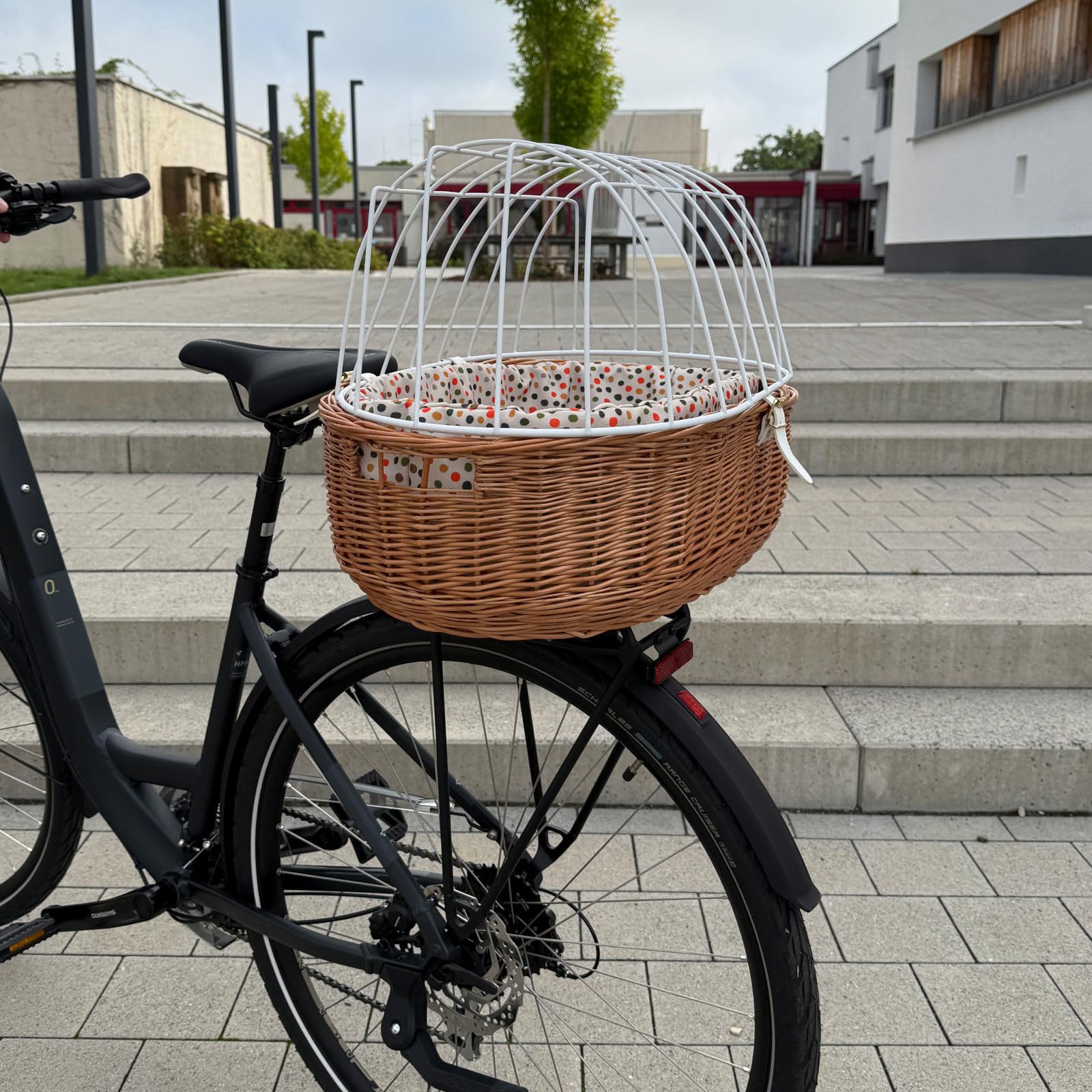 Aumüller Fahrrad-Tierkorb Classic, mit Polstereinlage, L: 52 cm - Gepäckträgermontage