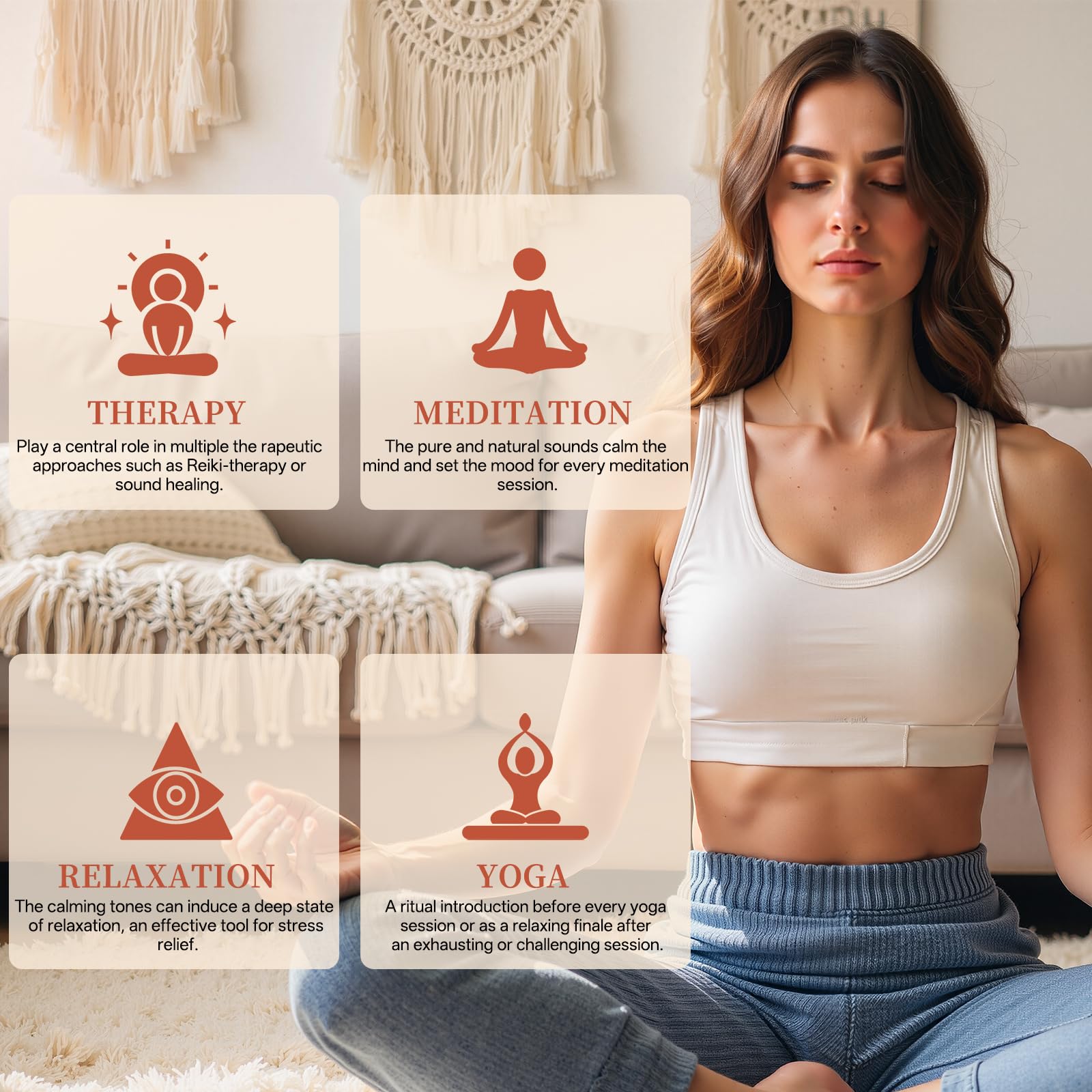 AKLOT Bol chantant de méditation fait à la main : bol tibétain avec son pur, bol de bain sonore avec coussin, maillet, sac de transport, cadeau spirituel pour la purification des chakras, le yoga, la