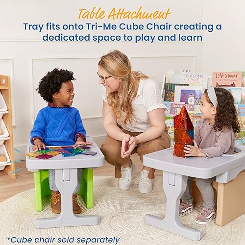 Miniatura 3 de ECR4Kids Tri-Me - Escritorio con silla cubo, accesorio para silla cubo, color gris claro