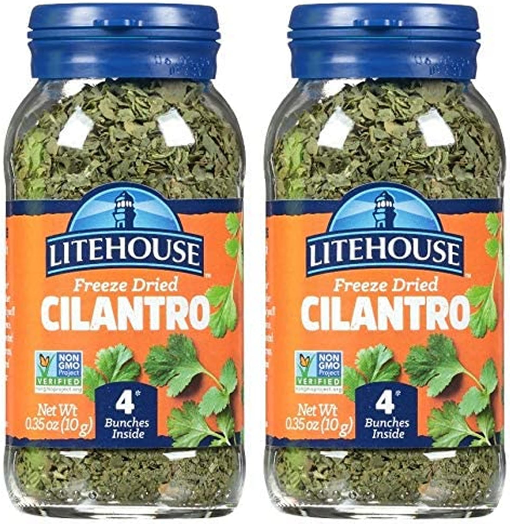Litehouse Freeze Dried Cilantro - Substitute for Fresh Cilantro, Jar Equal to 4 Cilantro Fresh Bunches, Fresh Cilantro, Organic Spice, Cilantro Seasoning, Non-GMO, Gluten-Free - 0.35 Ounce, 2-Pack