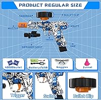 Vista 2 de Pistola eléctrica de bolas de gel, pistola automática de bolas de salpicadura de alta velocidad con más de 80,000 y gafas protectoras, juguetes