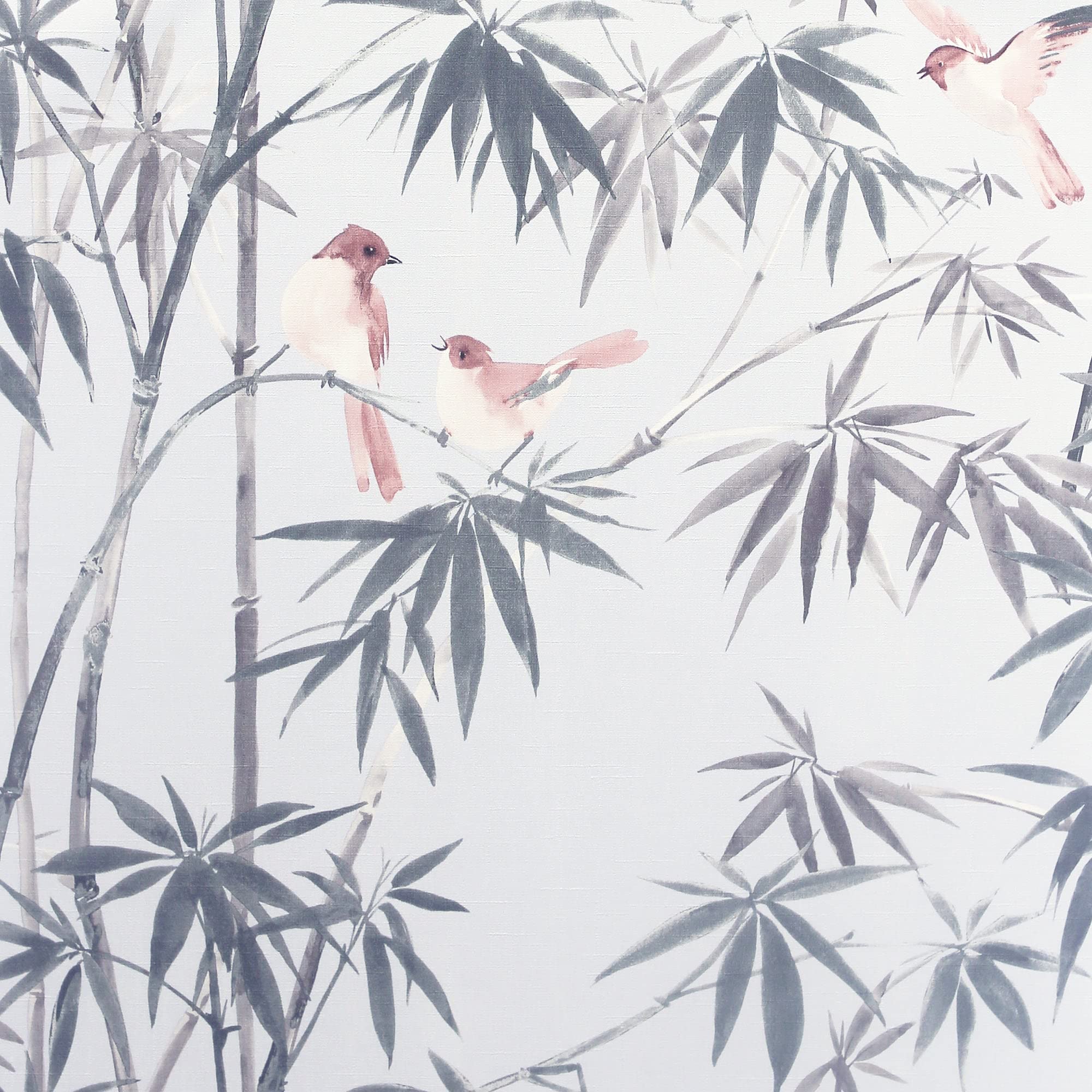 Arthouse Grey Birds & Bamboo Vinyl Wallpaper, Delicate & Natural Look, Featuring Birds & Bamboo On A Light Background, 296401