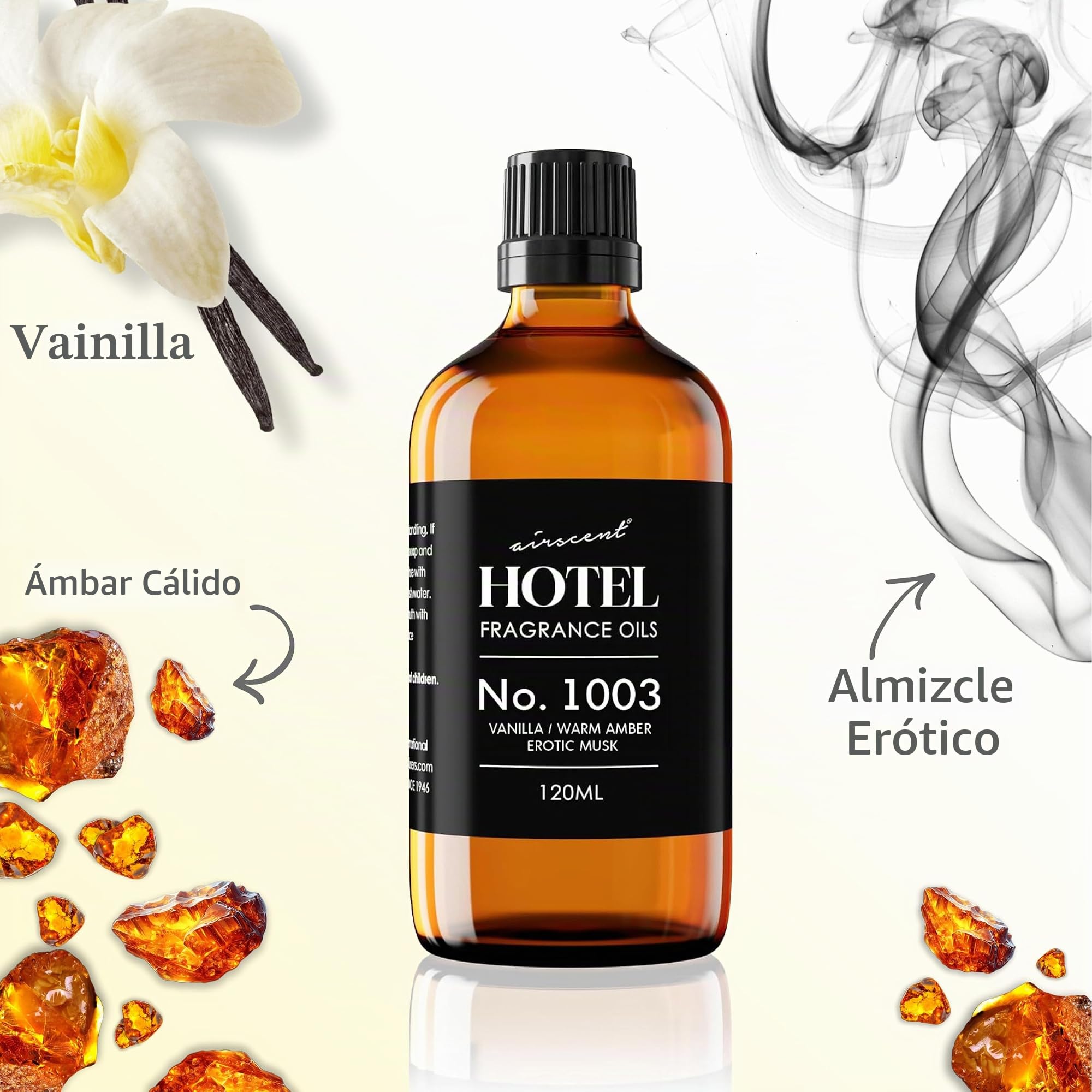 AirScent Aceite difusor de hotel No. 1003 inspirado en el aroma de hotel de jardín asiático, aceite de fragancia premium para difusores ultrasónicos y sin agua y manualidades, botella cuentagotas de
