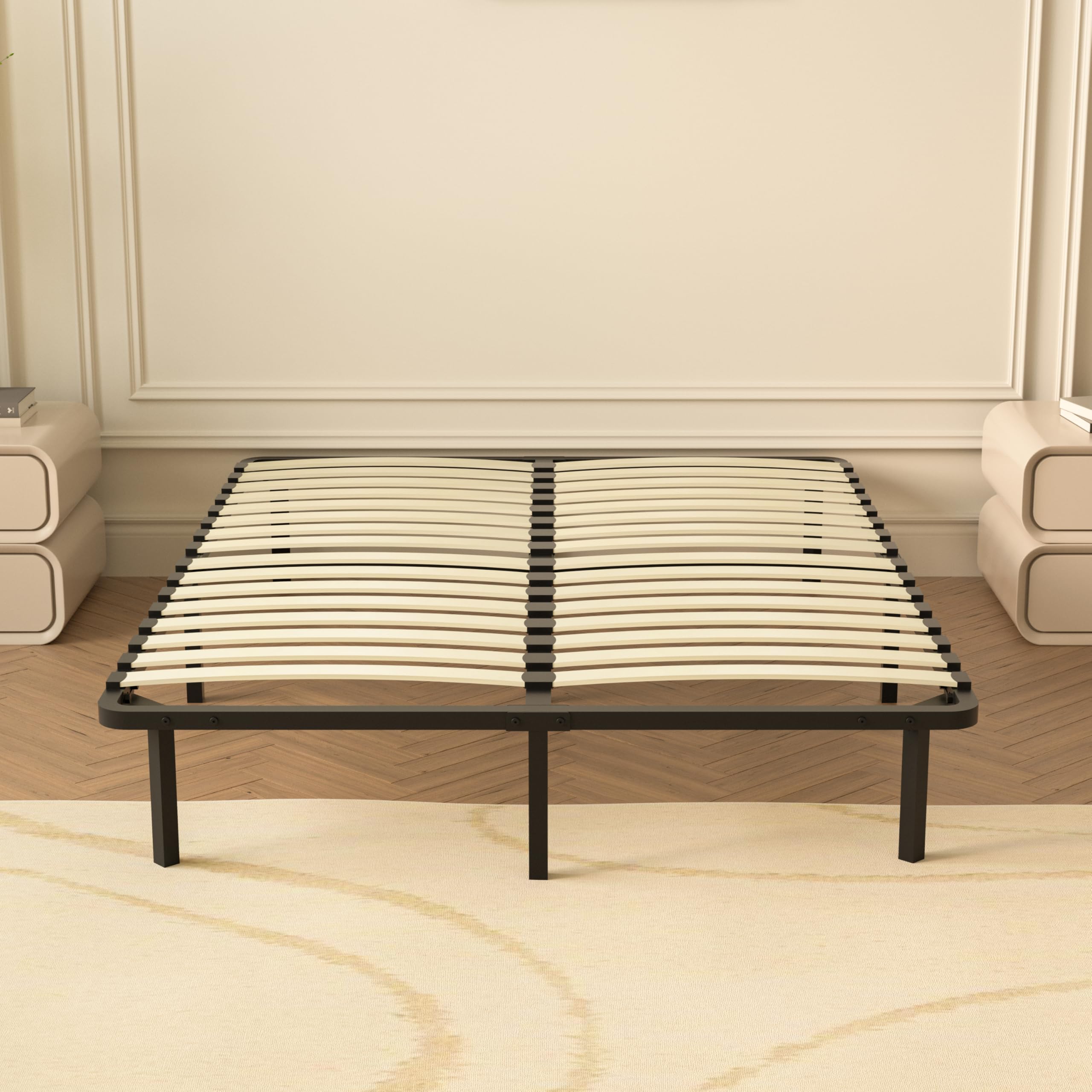 DEWINNER Sommier 140x190 | Sommiers à Lattes avec 9 Pieds pour Adulte | 2x16 Lattes | Cadre de Lit 140 x 190 avec Sommier | Hauteur du Cadre de Lit 29cm | Lit Deux Place (140x190-9 Pieds)