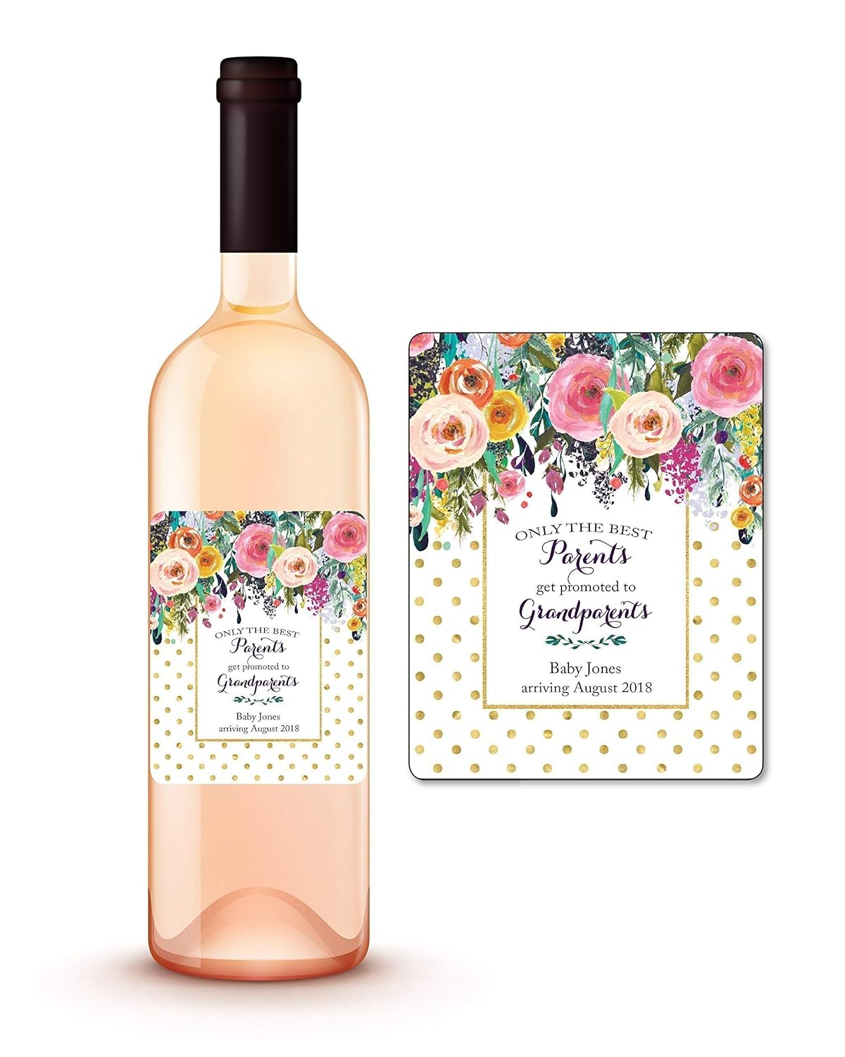 PERSONALIZED Pregnancy Reveal Wine Labels, Parents Get