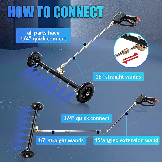 Tool Daily Dual-Function Undercarriage Cleaner, 40 Degree Surface Cleaner Tips