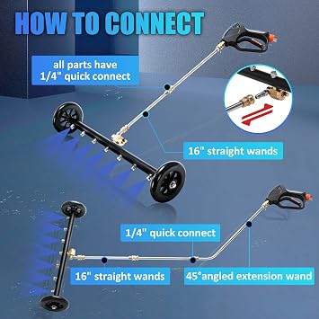 Tool Daily Dual-Function Undercarriage Cleaner, 40 Degree Surface Cleaner Tips
