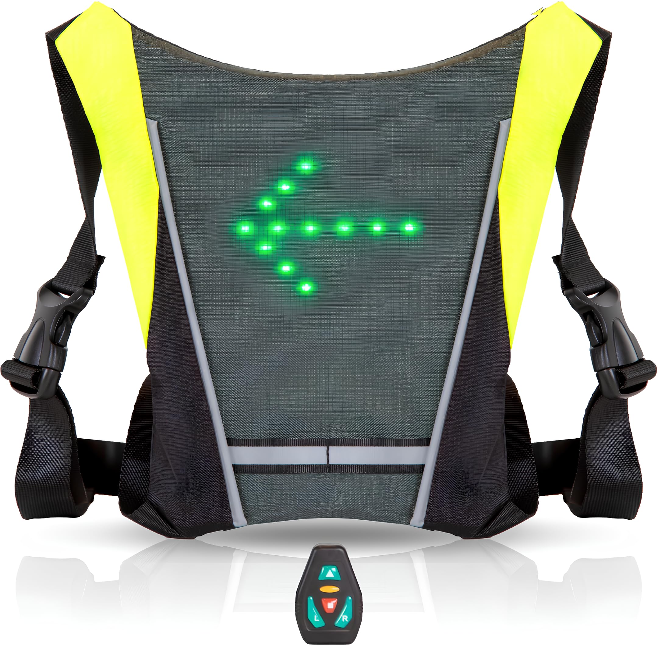 Diavo Reflektierende Fahrradweste – Sicherheitsausrüstung für Roller, Fahrrad, Mountainbike und Laufsport, wiederaufladbar über USB mit LED-Blinklicht und Fernbedienung, einfache Installation