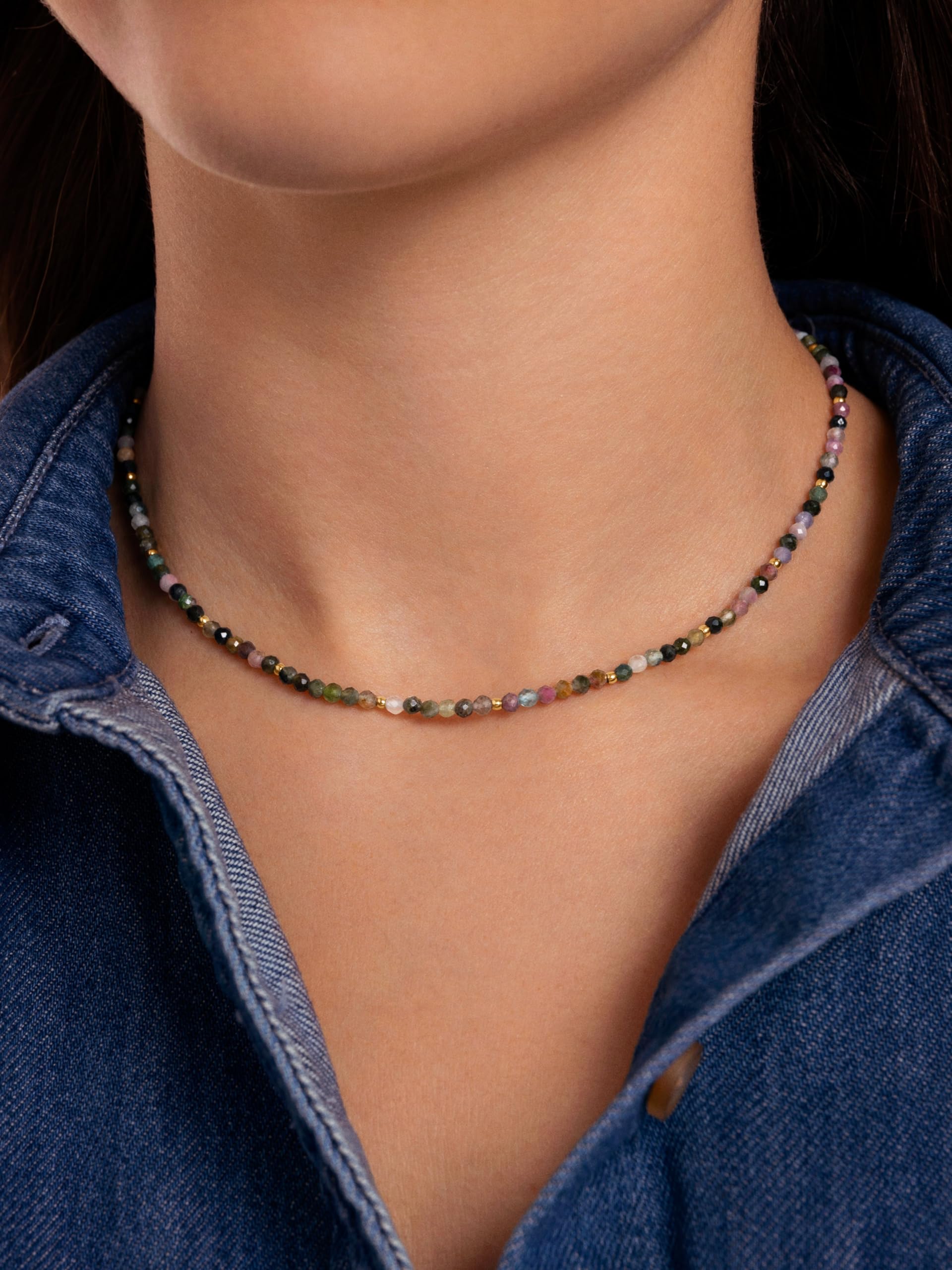 SINGULARU Collana da donna Altea Dots Tourmaline Syra Acciao Placcato Oro