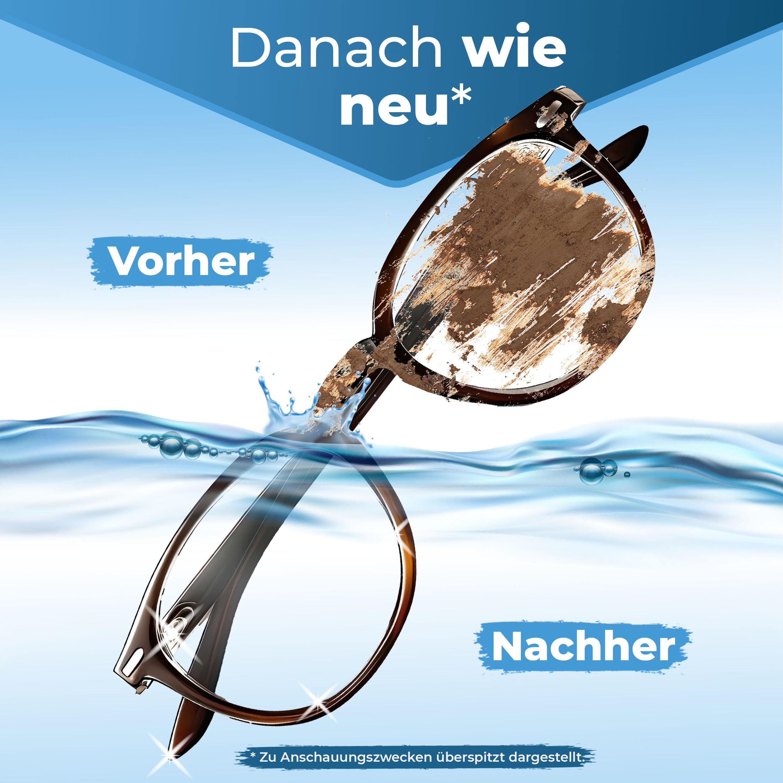 Brille Ultraschall Reiniger Optiker für die Brillen Reinigung im Ultraschallgerät, Konzentrat (5.5 Liter Sparset)