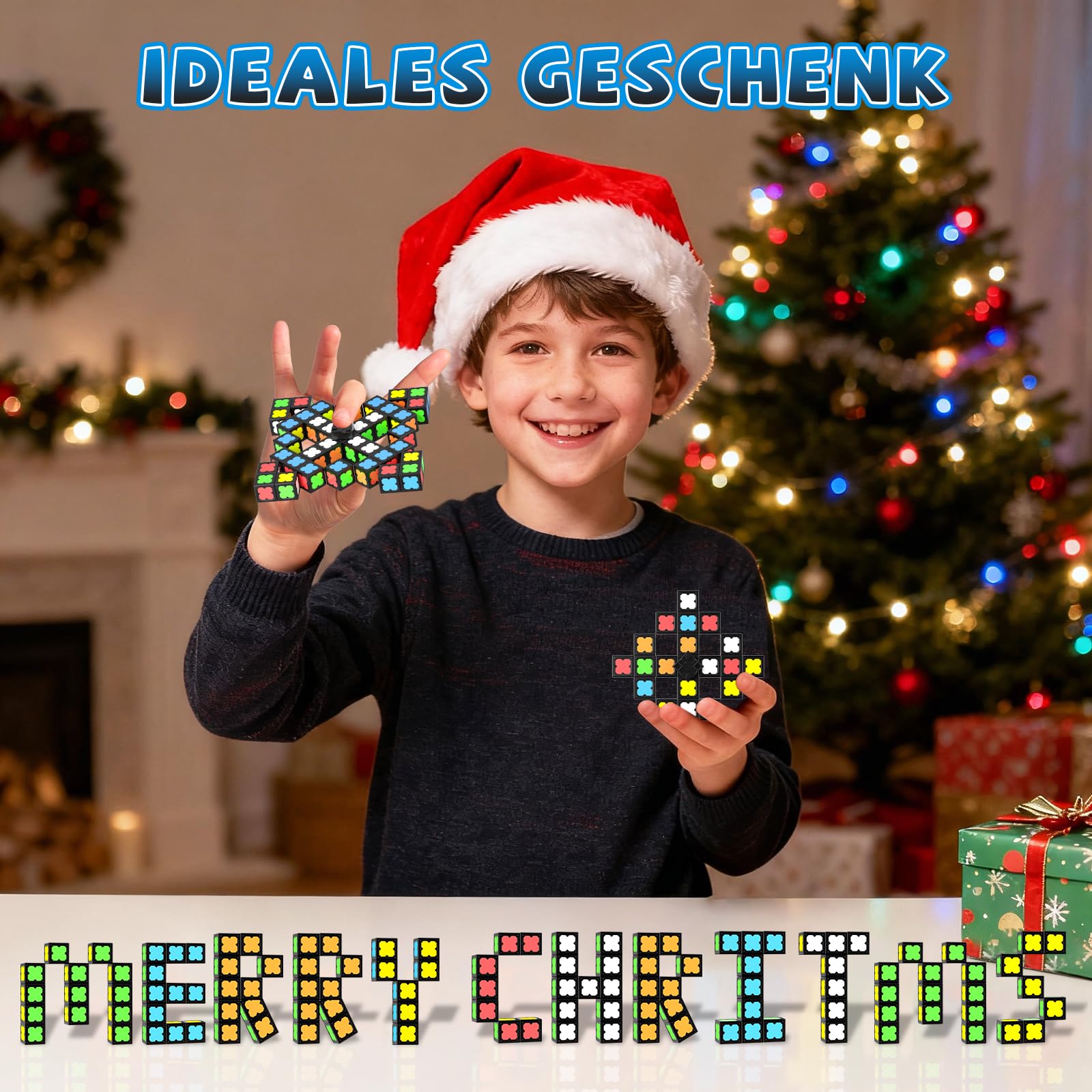 Magnetische Fidget Toys Kinder Teen Erwachsene, Fidget Spinner mit 36 im Dunkeln Leuchtenden Magnetische Bausteine, DIY Kreative Magnete Spielzeug Geschenke für Adhs, STEM Kinder Sensorik Spielzeug