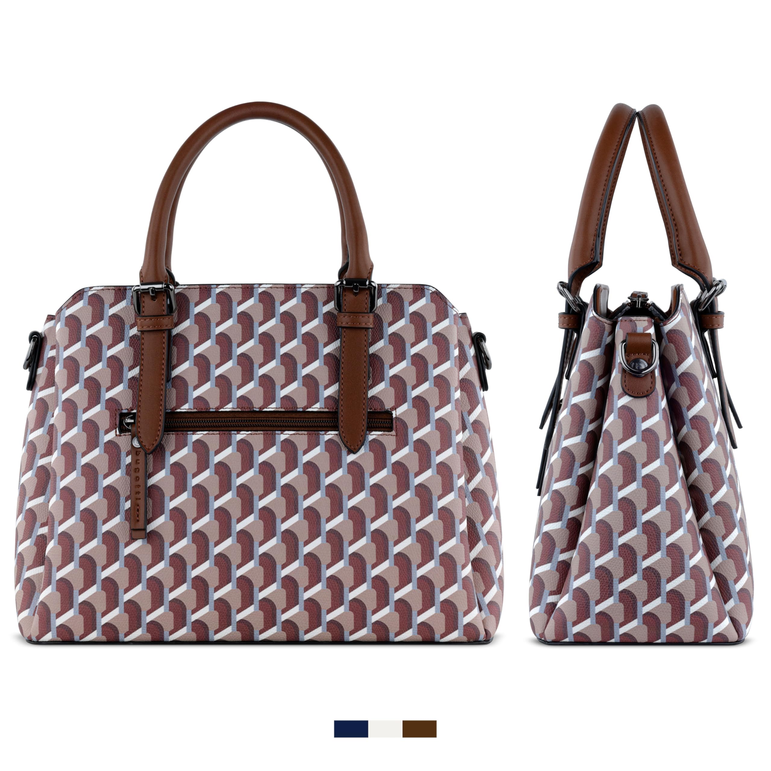 bugatti Ella Borsa da donna, borsa bowling media in similpelle