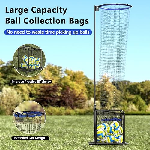 Miniatura 4 de Red de entrenamiento de voleibol ajustable en altura y ángulo, red de entrenamiento de voleibol en casa con ruedas y bolsa de colección, equipo de