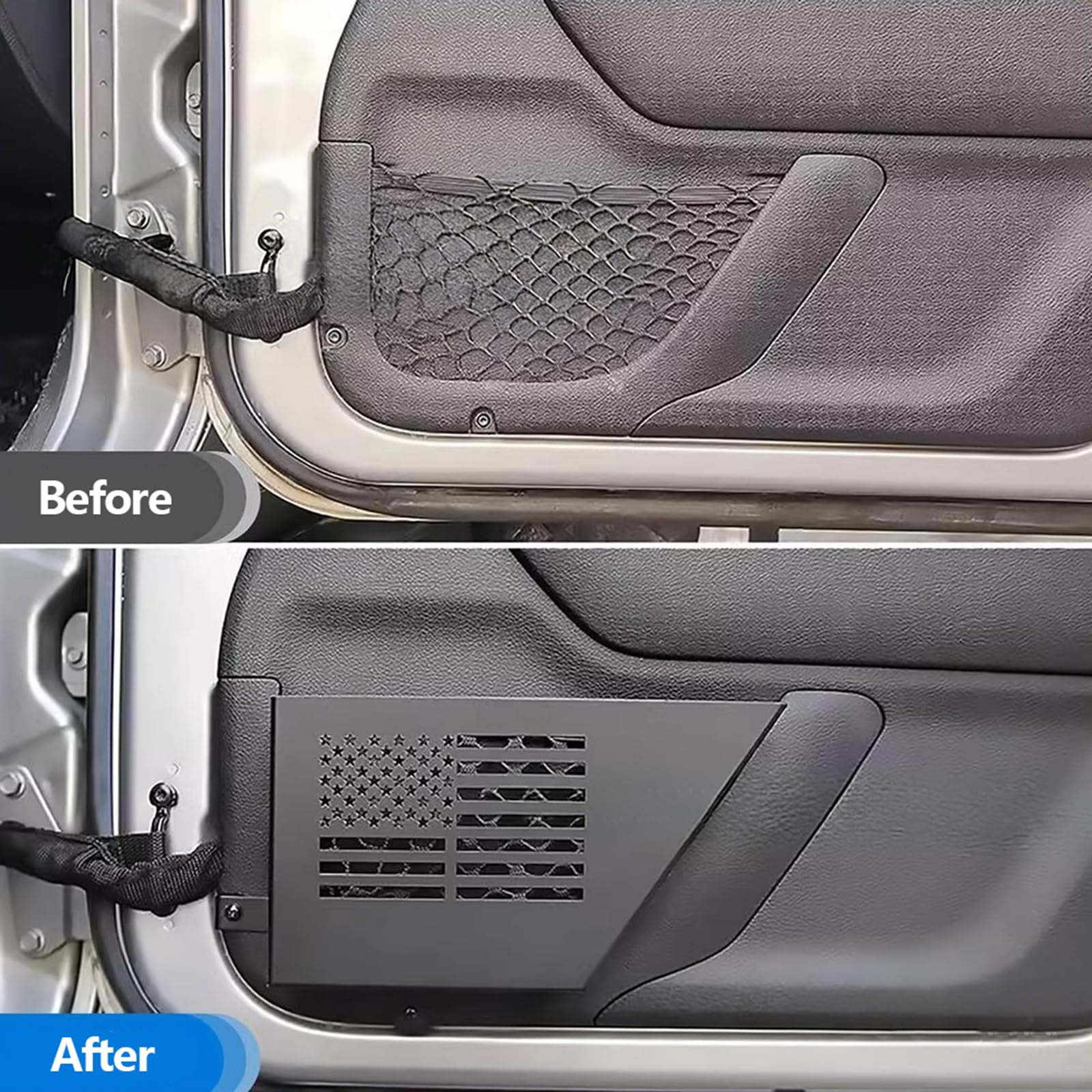 Soporte de almacenamiento de metal para puerta delantera de vehículo de carretera, diseño de bolsillo lateral para modelos de 2 y 4 puertas, SUV, planificador lateral