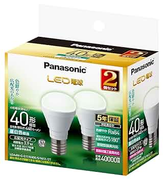Panasonic パナソニックLED電球 E17口金 昼光色 40形 Panasonic パナソニック LED電球 昼光色 485ルーメン 広配光