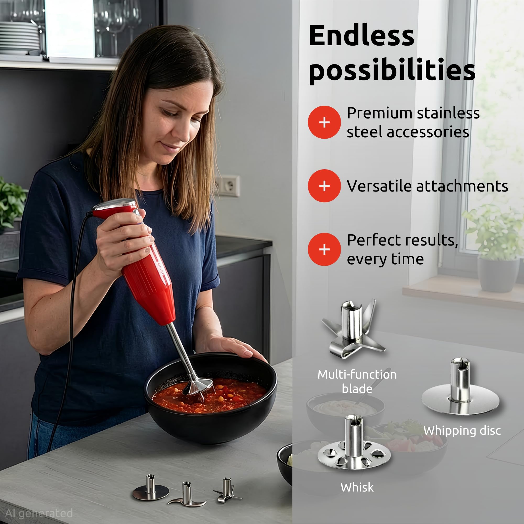 bamix M250 PRIME Hand Blender Set with Multi-Blade, Mixer