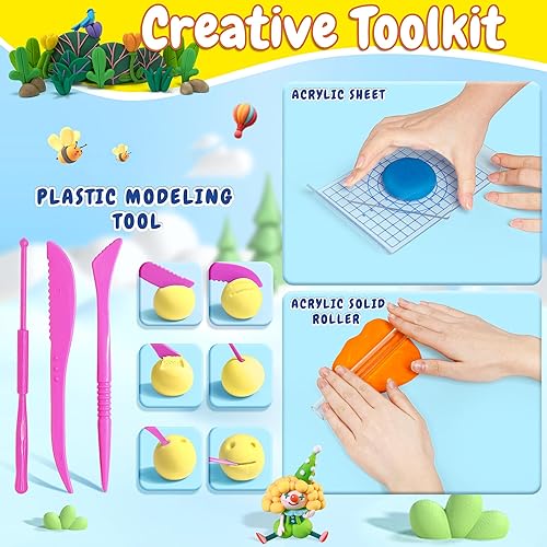 Miniatura 4 de Arcilla seca al aire con marco de fotos, 24 colores para modelar pintura arcilla, kit de bricolaje para niños y adultos, suave y ultraligero,