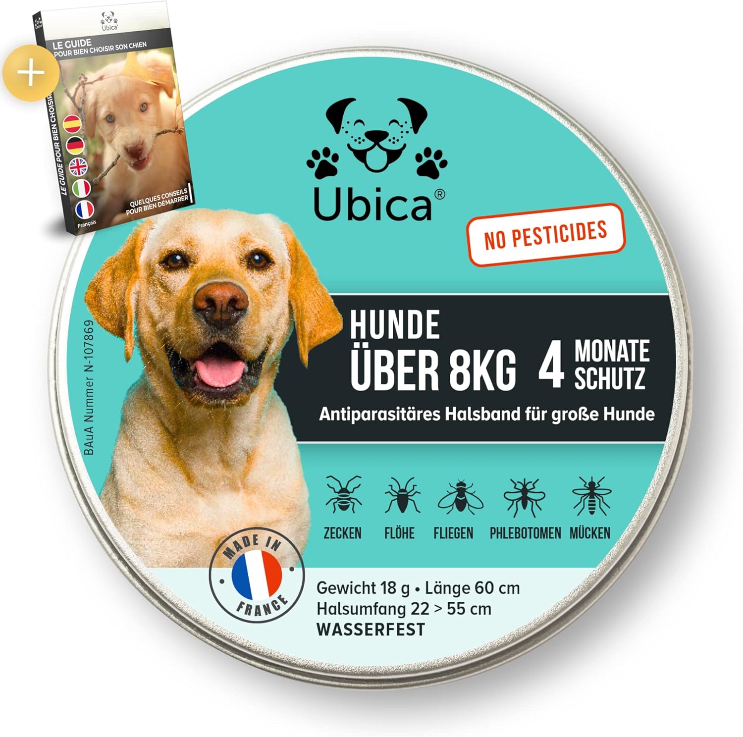 Ubica® Flohhalsband Hunde Zeckenhalsband für Hunde Flohmittel Hund