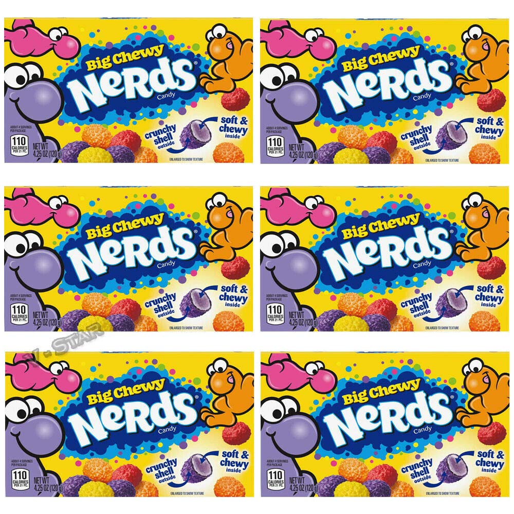 Big Chewy NERDS Soft Crunchy Candy Large Box American Sweets (6 ...