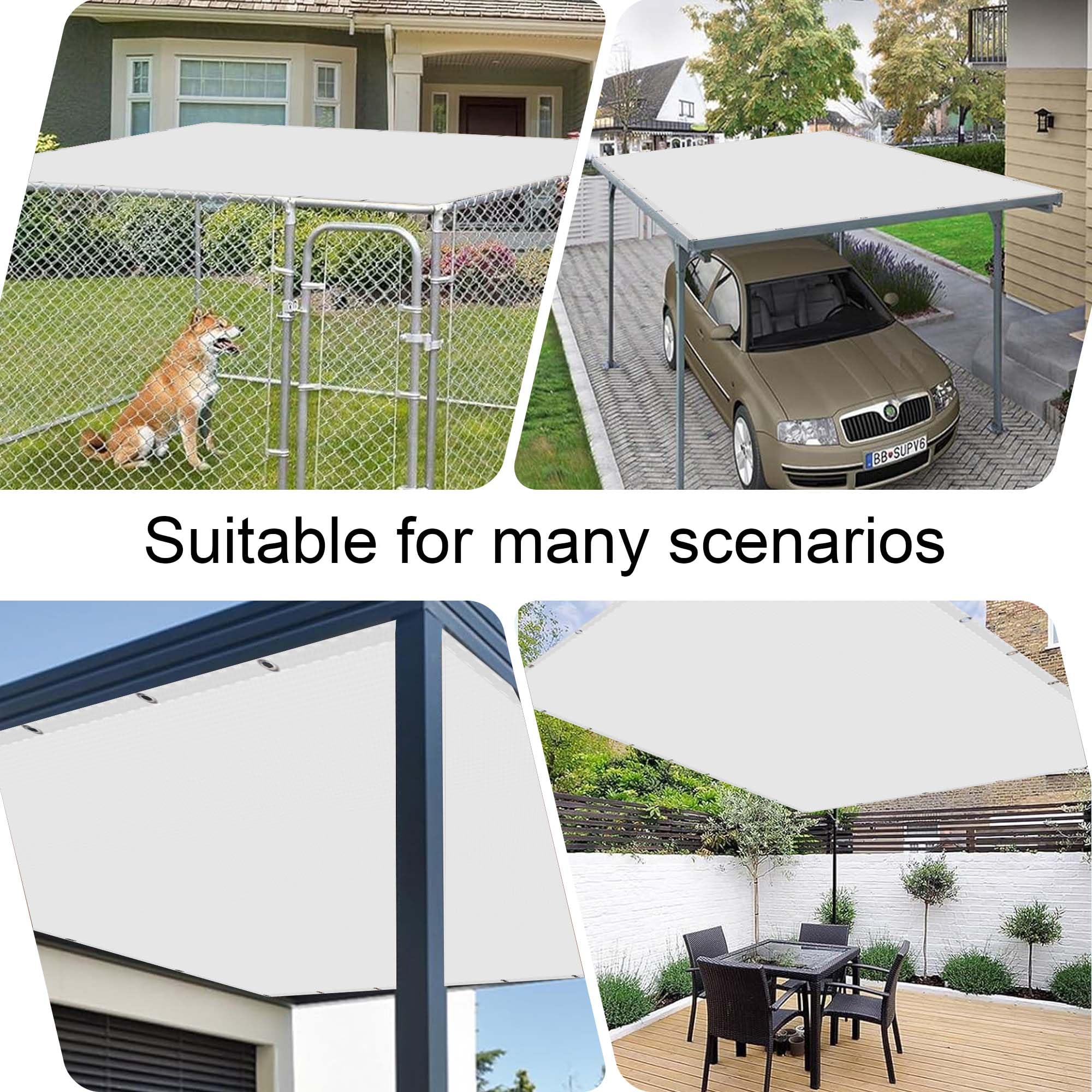 sonnensegel 7 x 5 m Winddurchlässig Robust Sonnenschutzt Sonnensegel Atmungsaktiv für Terrasse Balkon Garten, Weiß Size:10 Pack Den passenden WoMo-Stellplatz im Road Bike Accessories