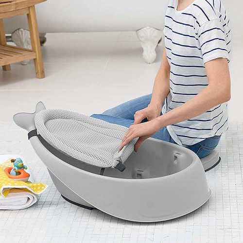 Miniatura 9 de Skip Hop Bañera para bebé, bañera inteligente de 3 etapas, Moby, gris (paquete de 2)