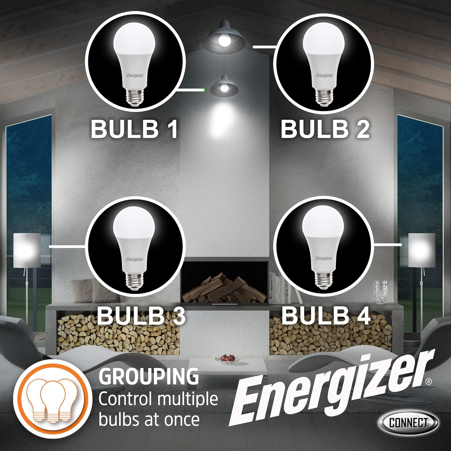 XTREME Energizer Connect Smart A19 LED White & Multi-Color RGB Light Bulb with Voice Control and Remote Access Through Your Smartphone | Compatible with Alexa and Google Assistant, 4 Pack